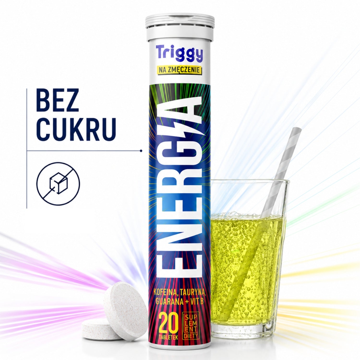 EFFERVESCENT TABLETS Triggy Caffeine Taurine 20 Tablets Medical device no