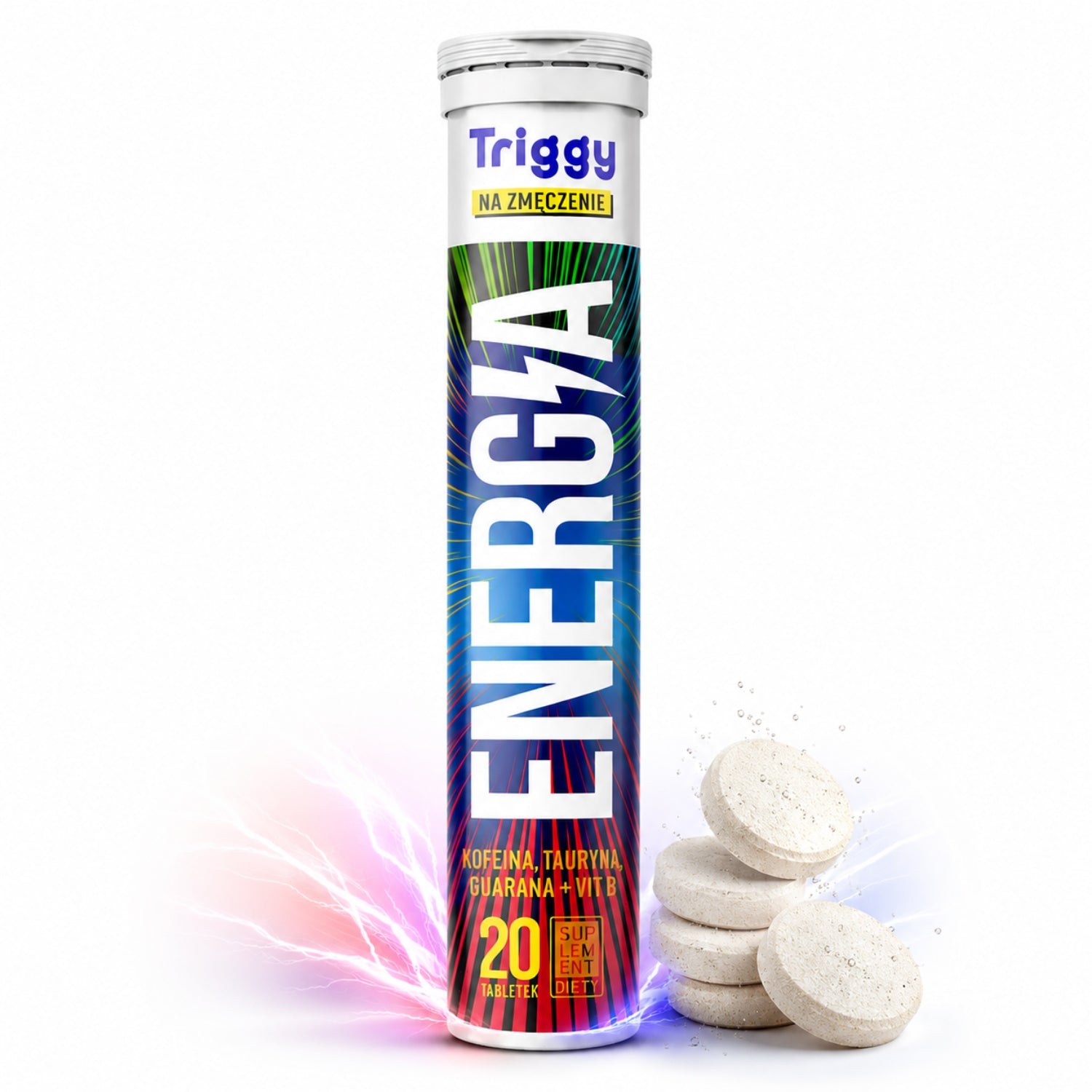 EFFERVESCENT TABLETS Triggy Caffeine Taurine 20 Tablets