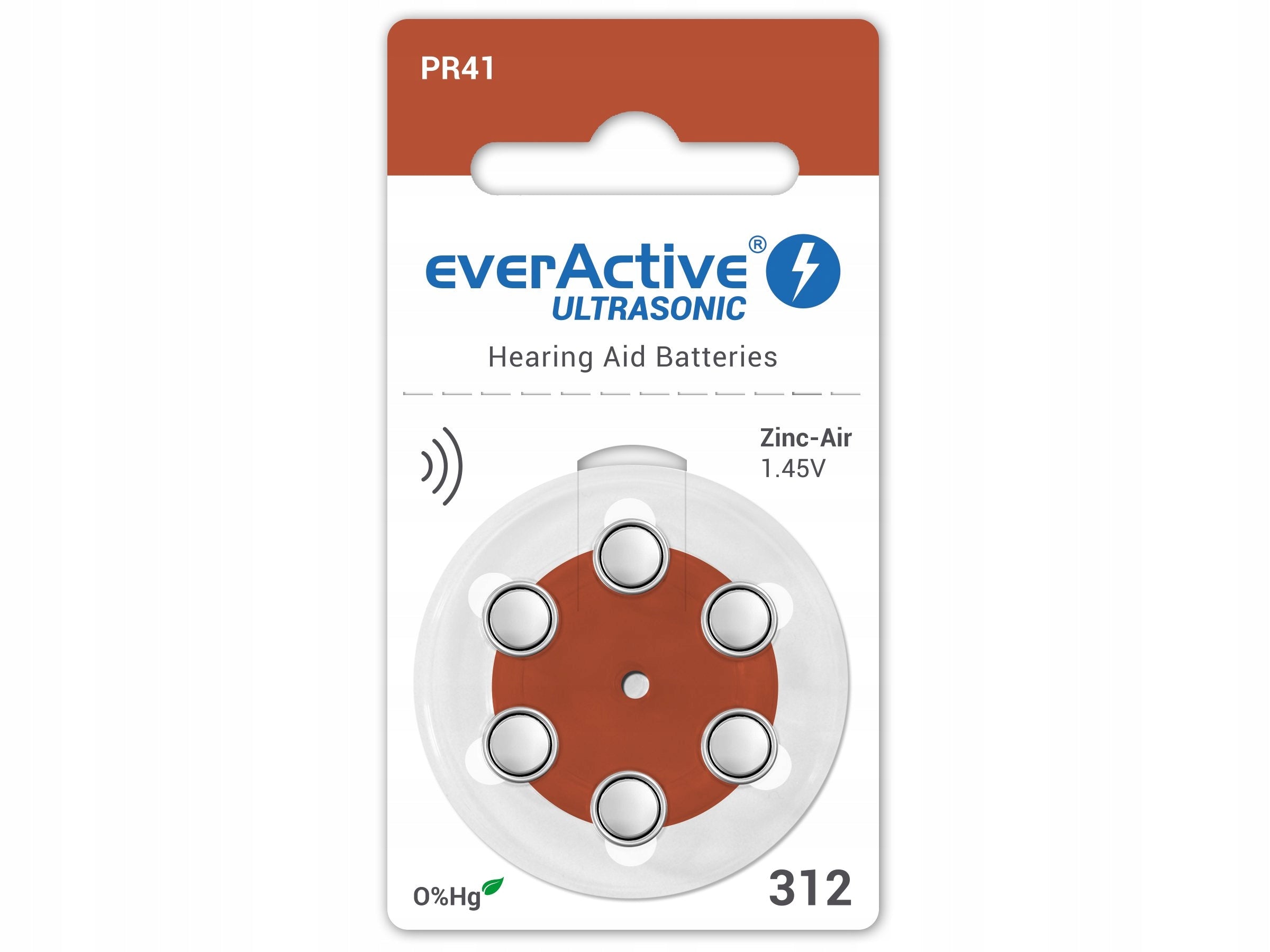 EFFICIENT hearing aid batteries everActive - 312 PR41 - 6 pieces