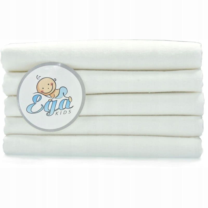 EGA KIDS DIAPER SET FLANNEL DIAPER WHITE 5 PCS. 60 X 80 CM