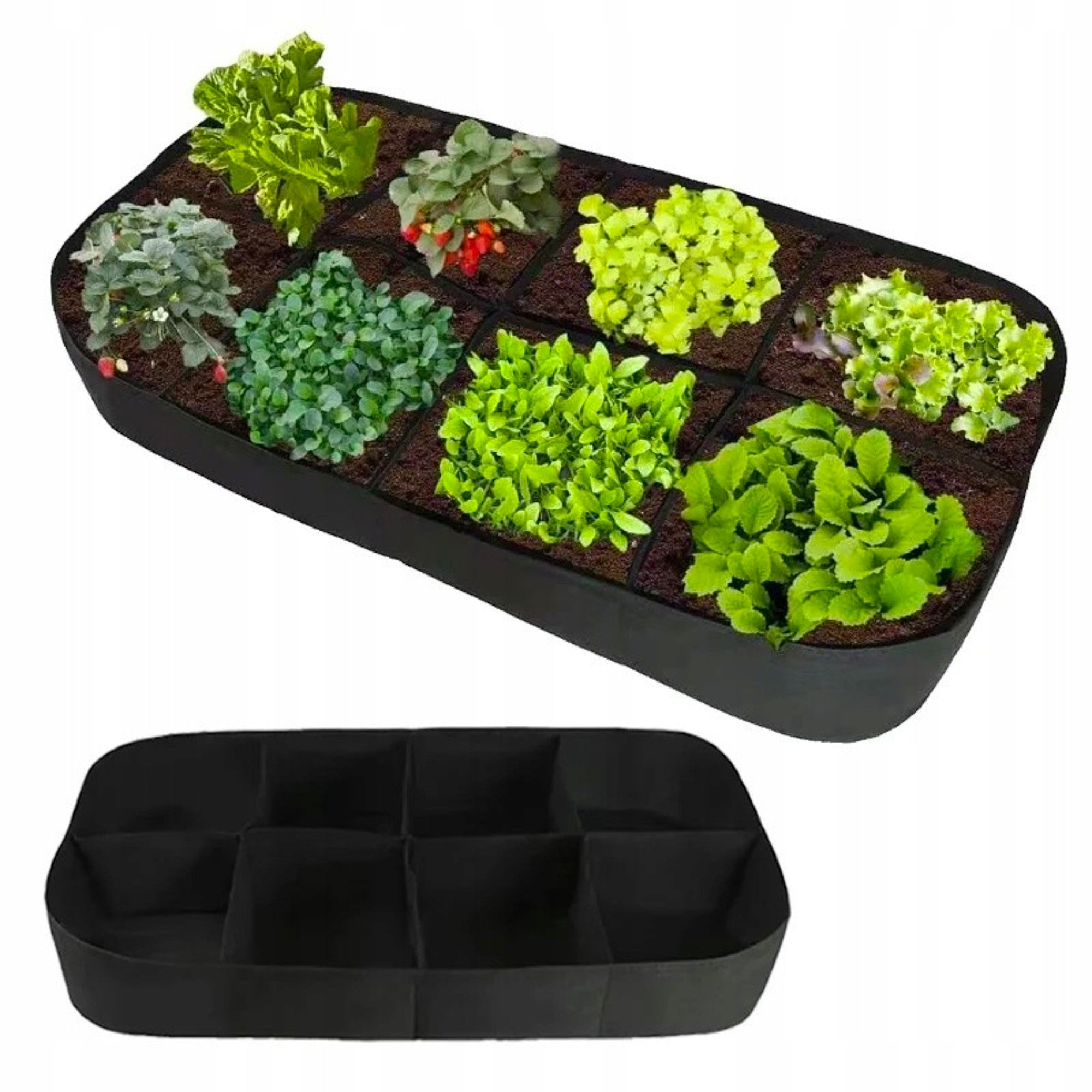 EIGHT-CHAMBER POT BAG WITH FLISELINE GARDEN POTS FOR VEGETABLES HERBS