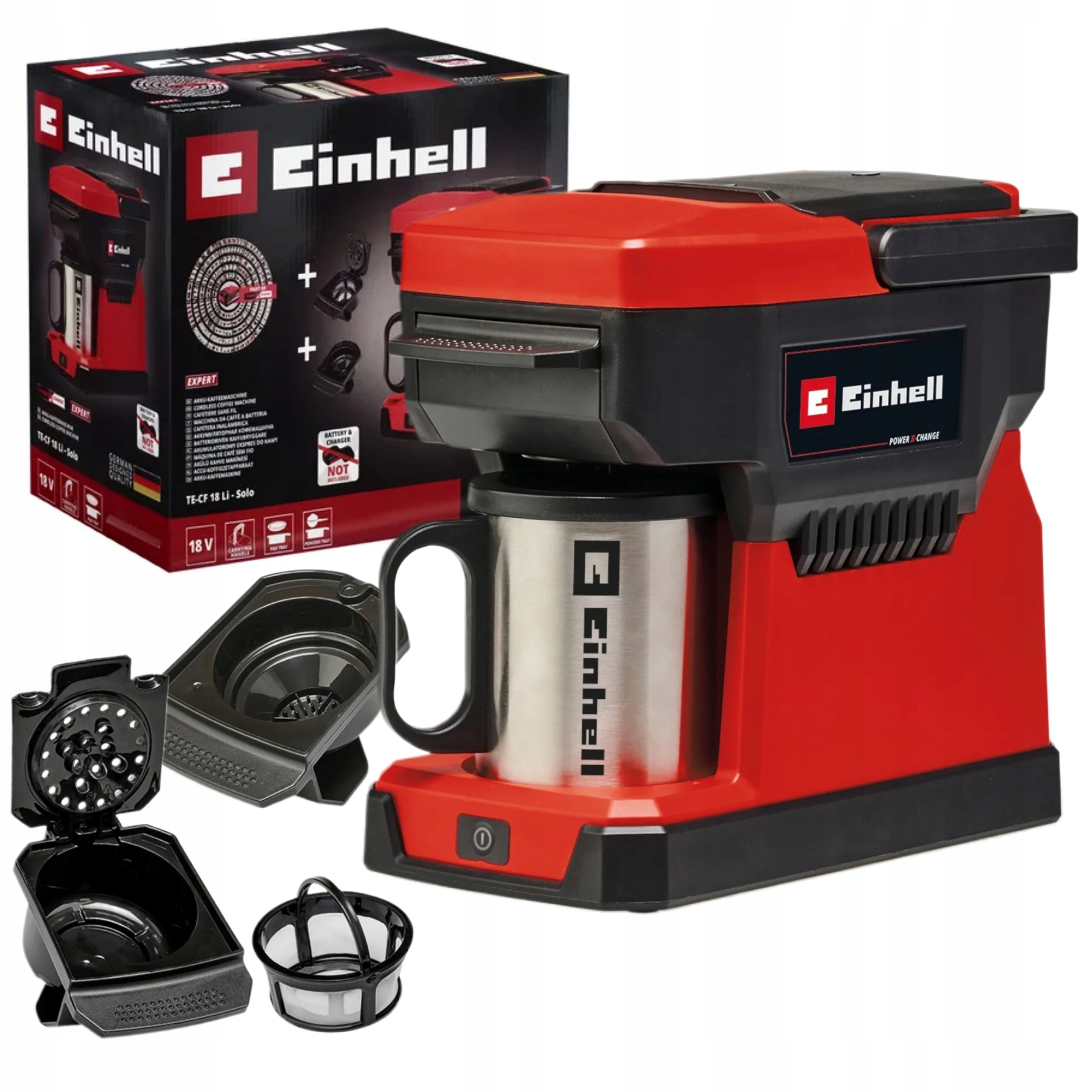 EINHELL COFFEE MAKER 2in1 CORDLESS 18V + TE-CF 18 Li-Solo CUP