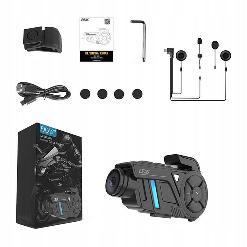 EJEAS Motorcycle intercom with EJEAS K1Pro recorder Packaging status original