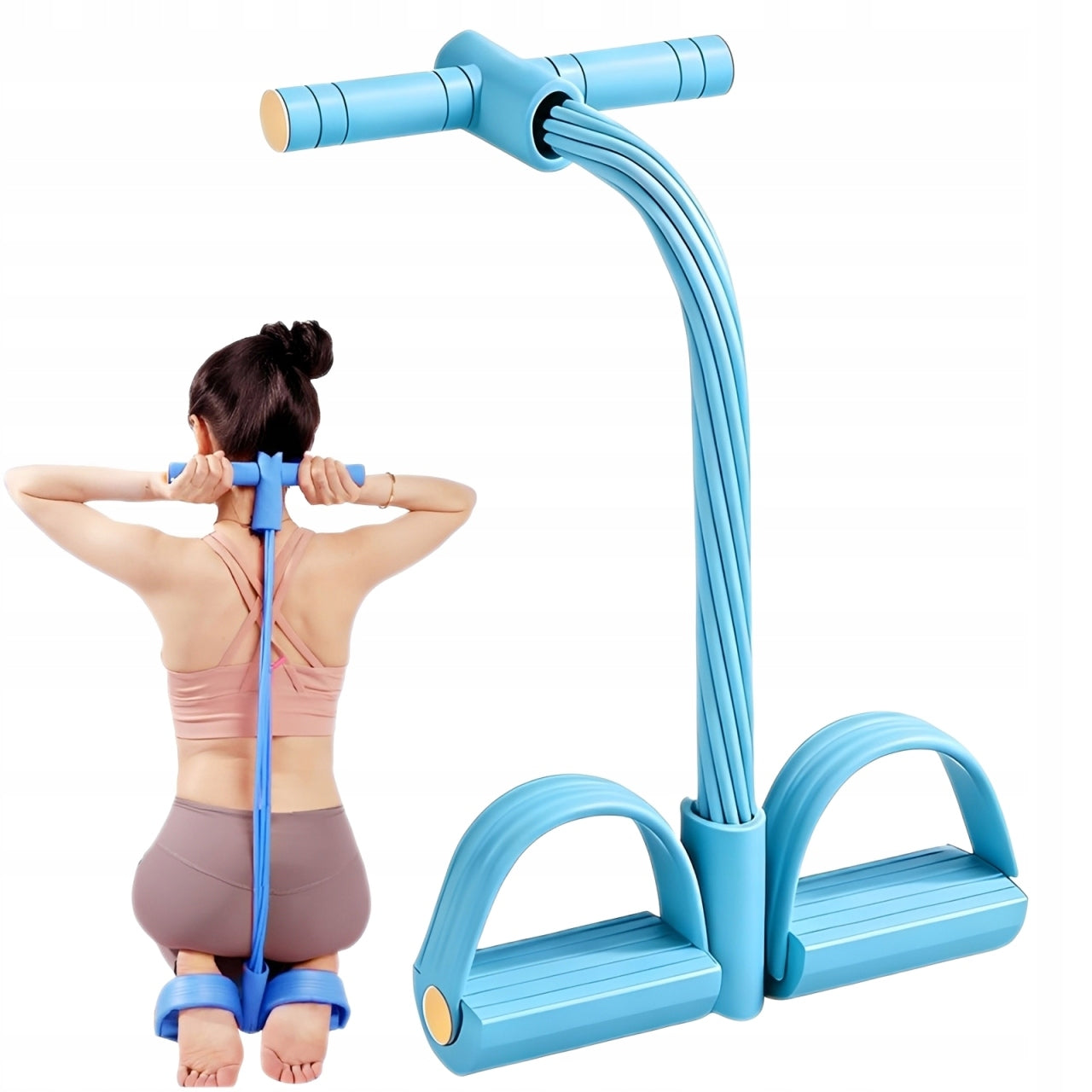 ELASTIC PEDAL PULLER FULL BODY EXERCISE RESISTANCE BAND-BLUE