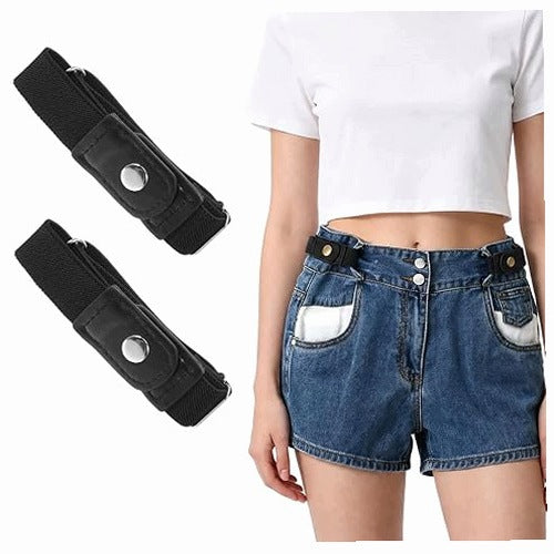 ELASTIC STRAP FOR WOMEN INVISIBLE WITHOUT BUCKLE FOR TROUSERS 2 PCS BEIGE