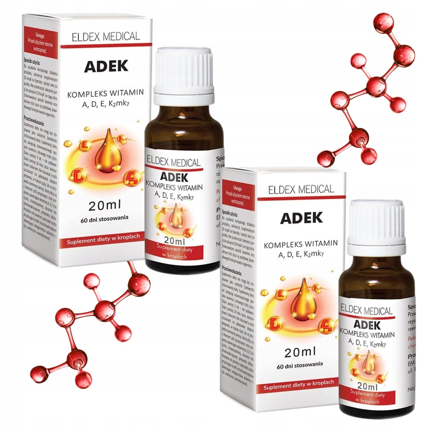 ELDEX MEDICAL ADEK Vitamin complex vitamins A, D, E, K2mk7 drops 20ml x2
