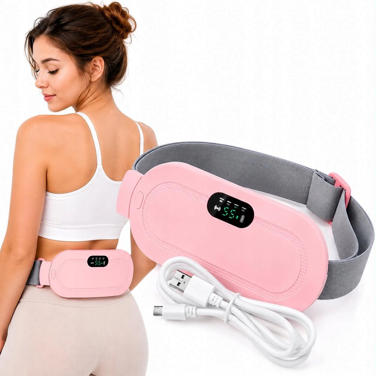 ELECTRIC BACK STRAP LUMBAR BACK VIBRATION MASSAGE USB-C
