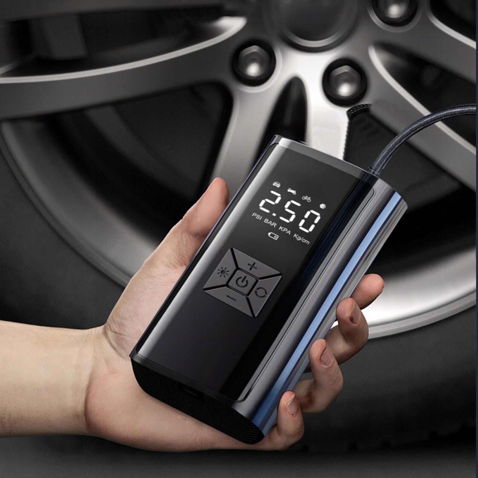 ELECTRIC BICYCLE PUMP FOR CAR BIKE COMPRESSOR POWERFUL 6000mAh Model electric car air pump 12v