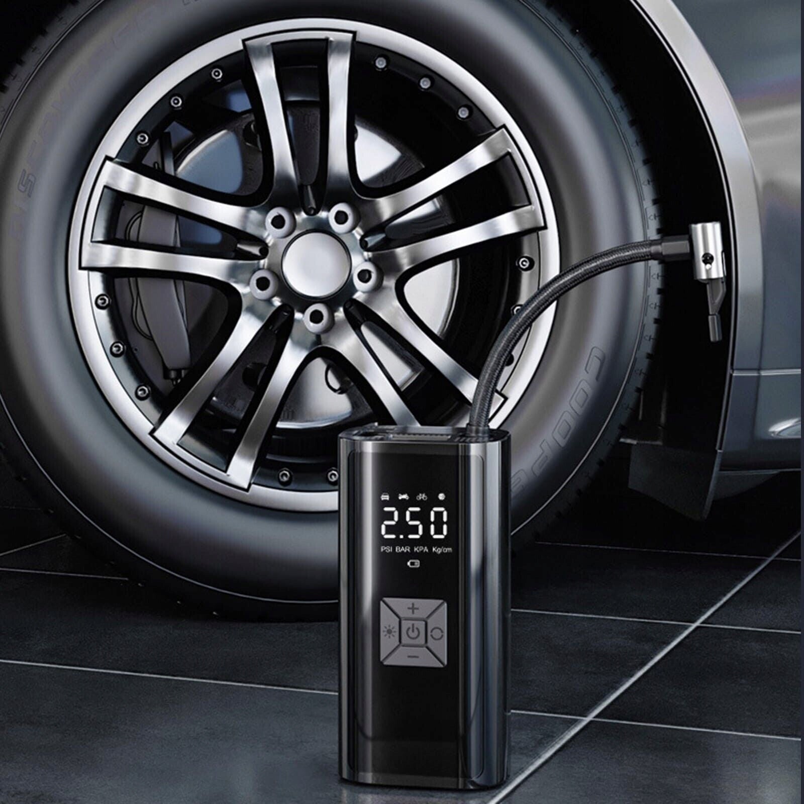 ELECTRIC BICYCLE PUMP FOR CAR BIKE COMPRESSOR POWERFUL 6000mAh Packaging status original