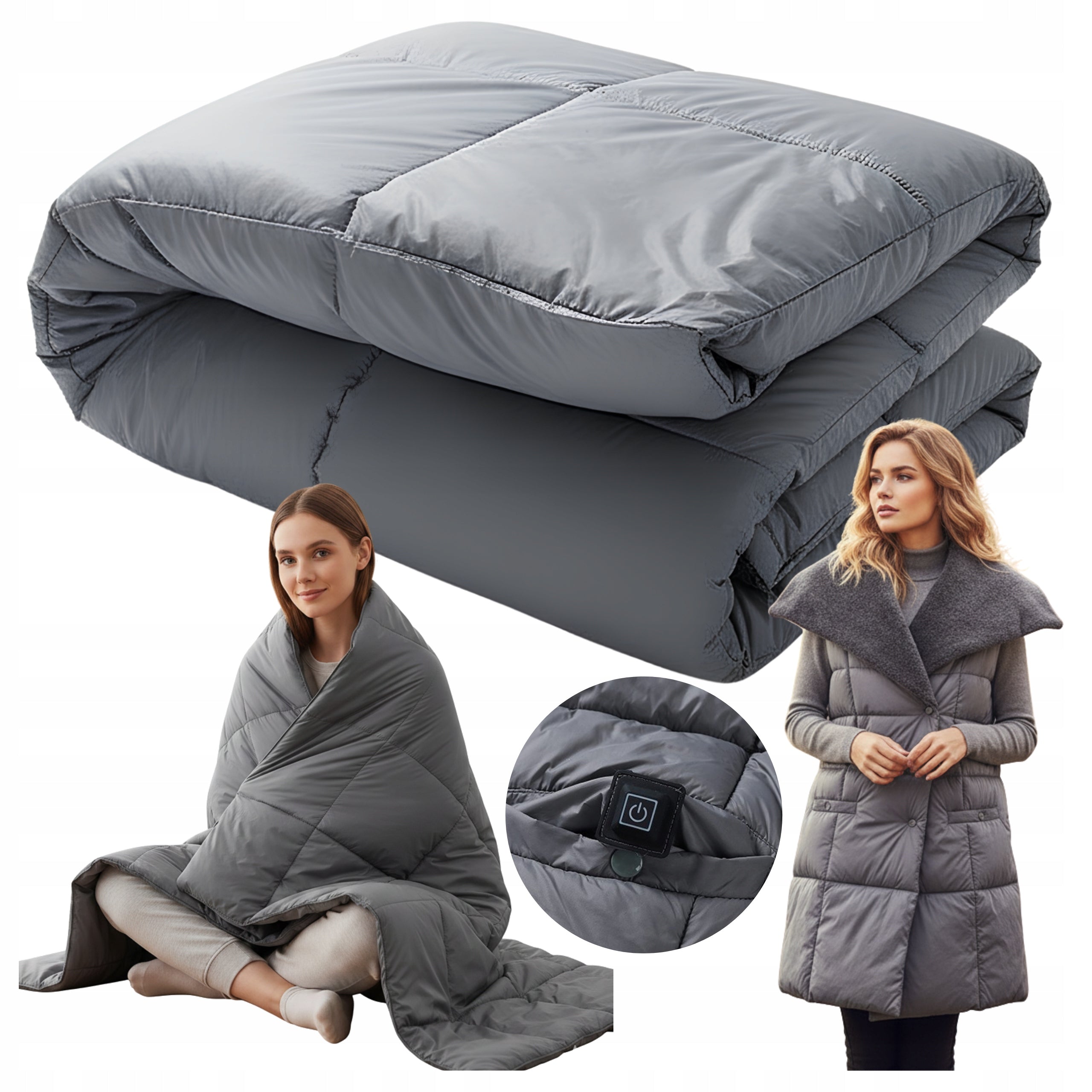 ELECTRIC BLANKET 130x120 cm 2in1 Heated Poncho Vest Heated