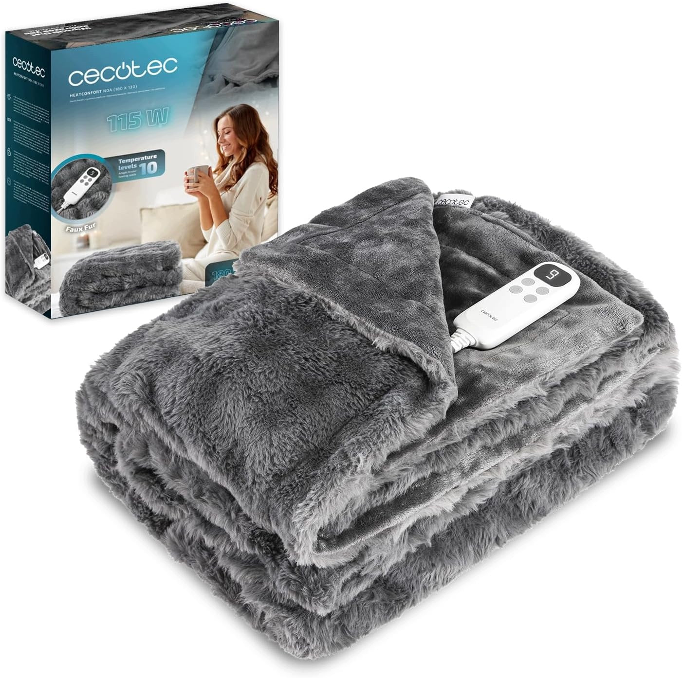 ELECTRIC BLANKET 180X130 CECOTEC 115W 10 TEMPERATURE LEVELS TIMER