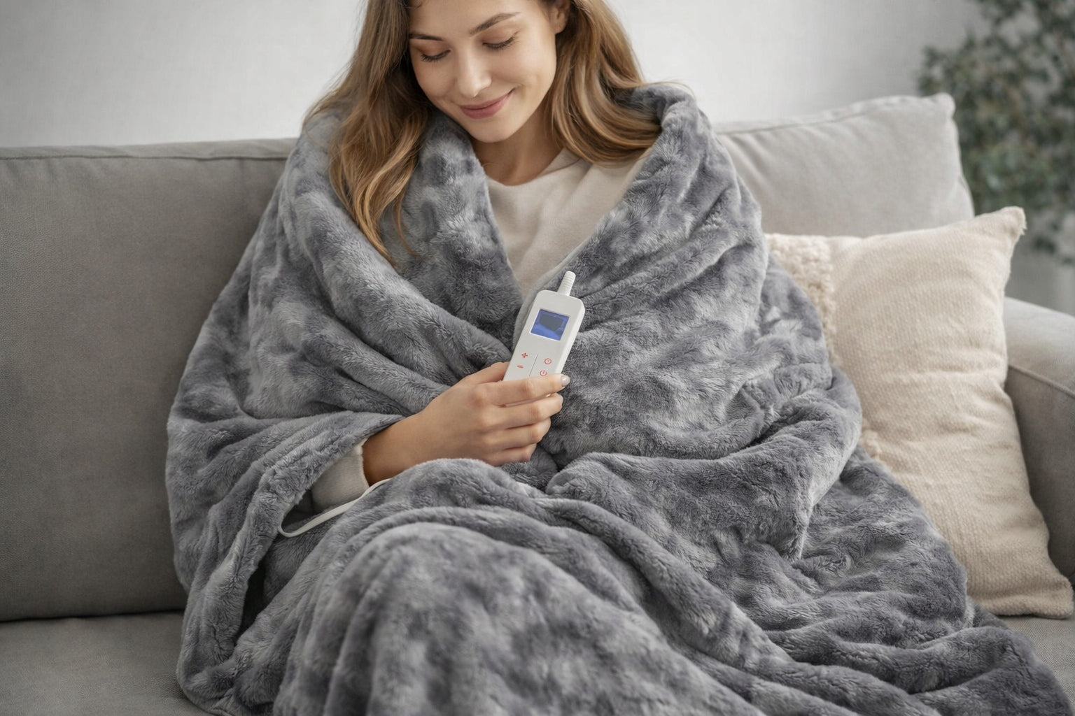 ELECTRIC BLANKET 180x160 HEATING MAT with remote control grey Medical device no