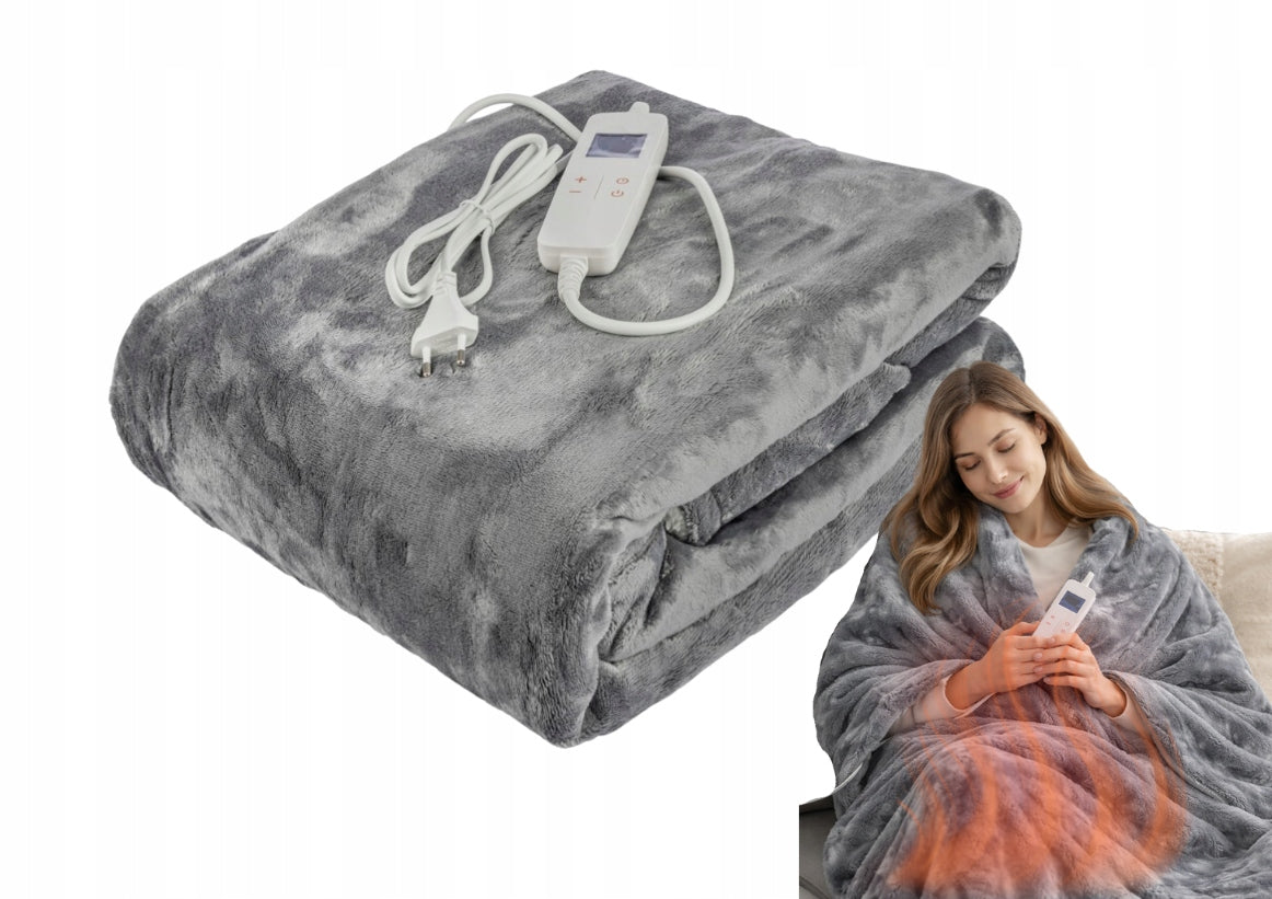 ELECTRIC BLANKET 180x160 HEATING MAT with remote control grey
