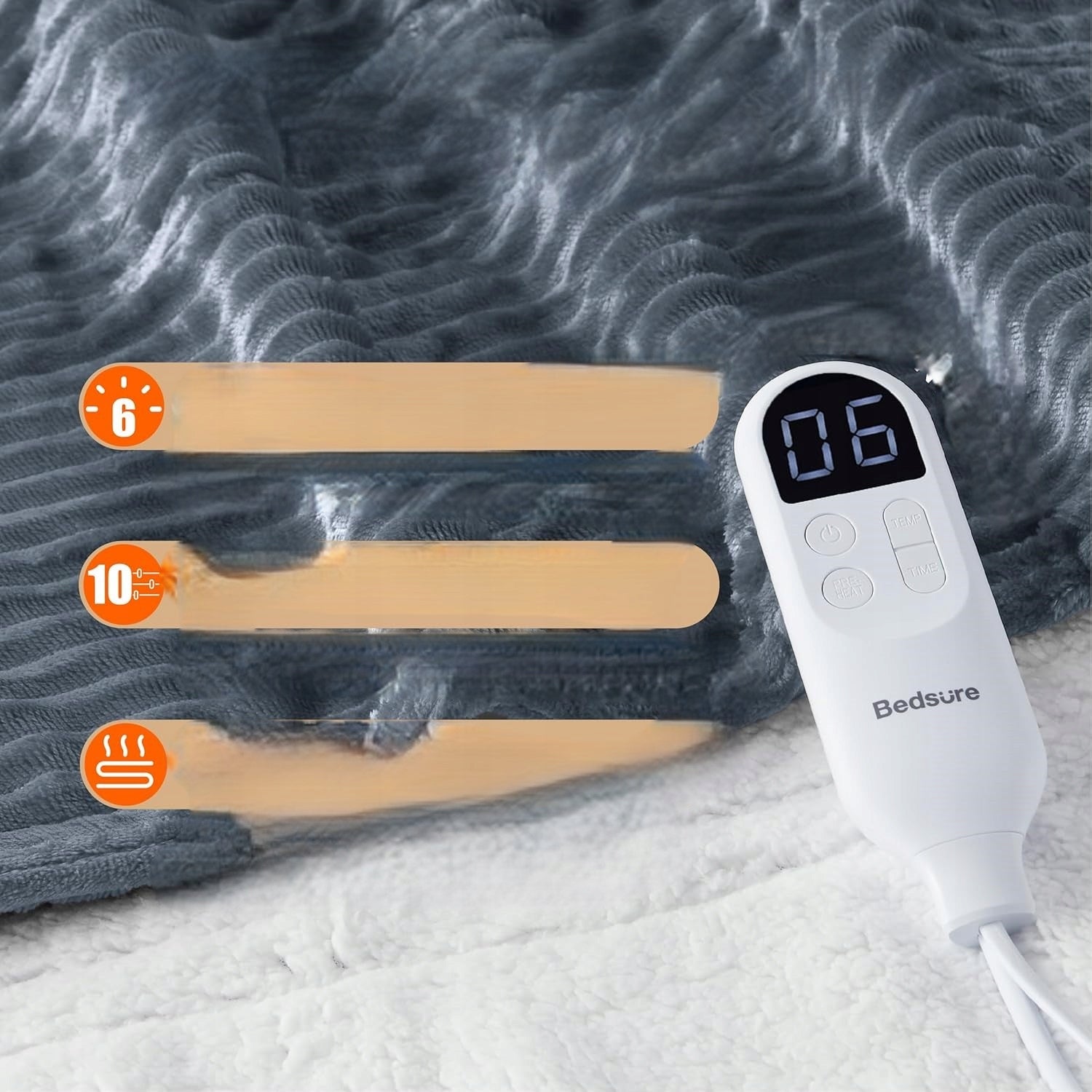 ELECTRIC BLANKET BEDSURE 130x180cm FLANNEL HEATING BLANKET Medical device no