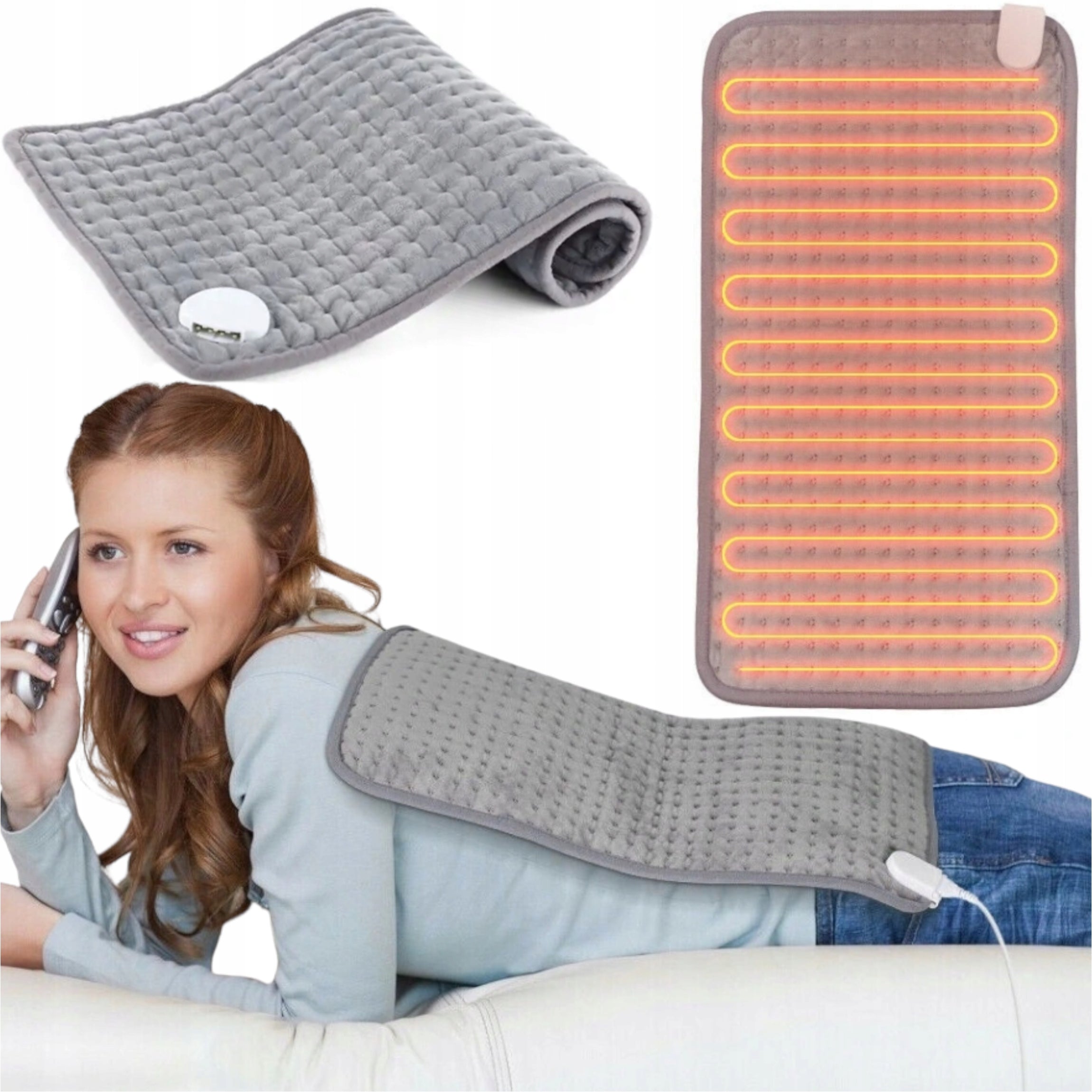 ELECTRIC BLANKET FOR BACK AND STOMACH HEATING MAT WITH HOT WATER BOTTLE REMOTE CONTROL