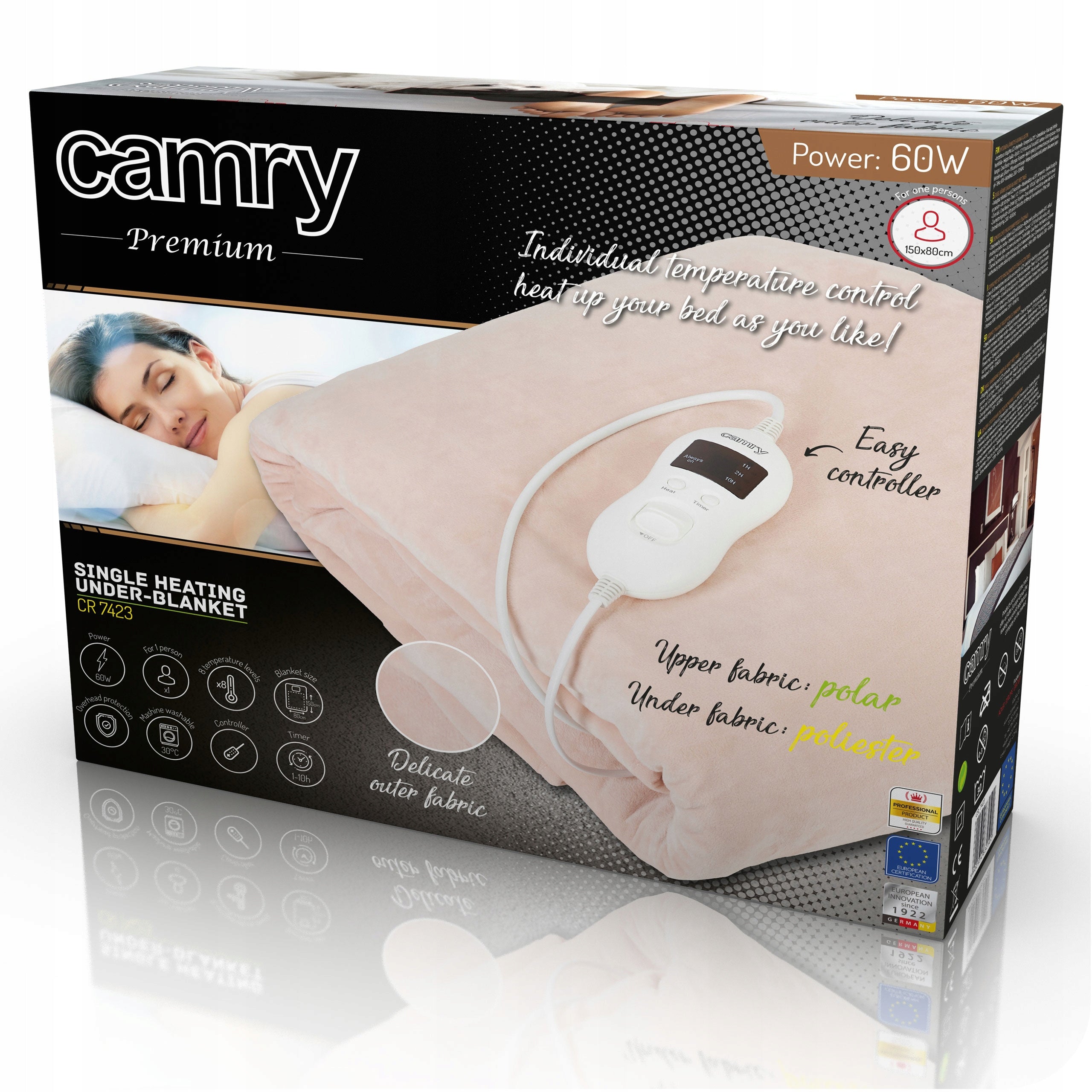 ELECTRIC BLANKET HEATING MAT 150x80cm FLEECE Color brown
