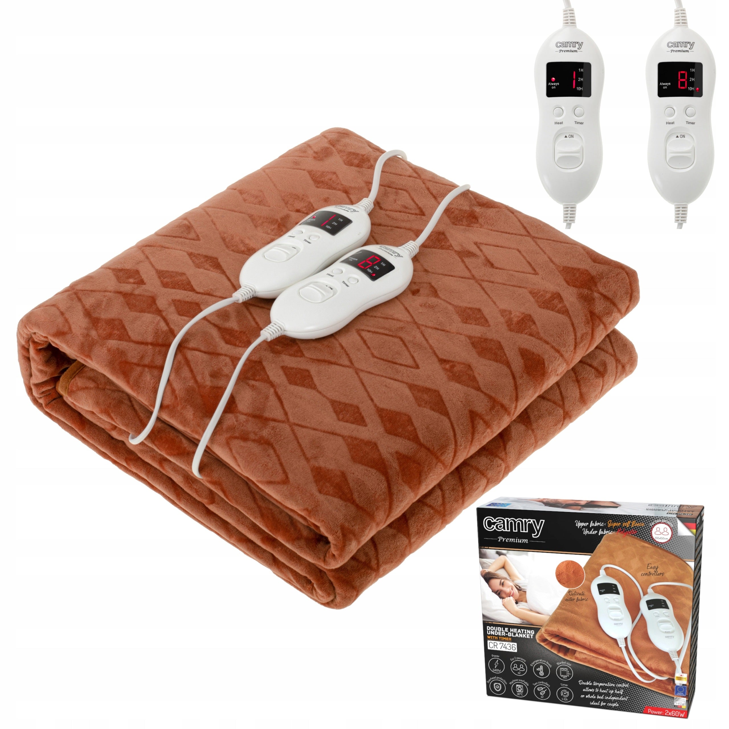 ELECTRIC BLANKET HEATING MAT 160x150cm SOFT DOUBLE TIMER PILOT x2 Packaging status original