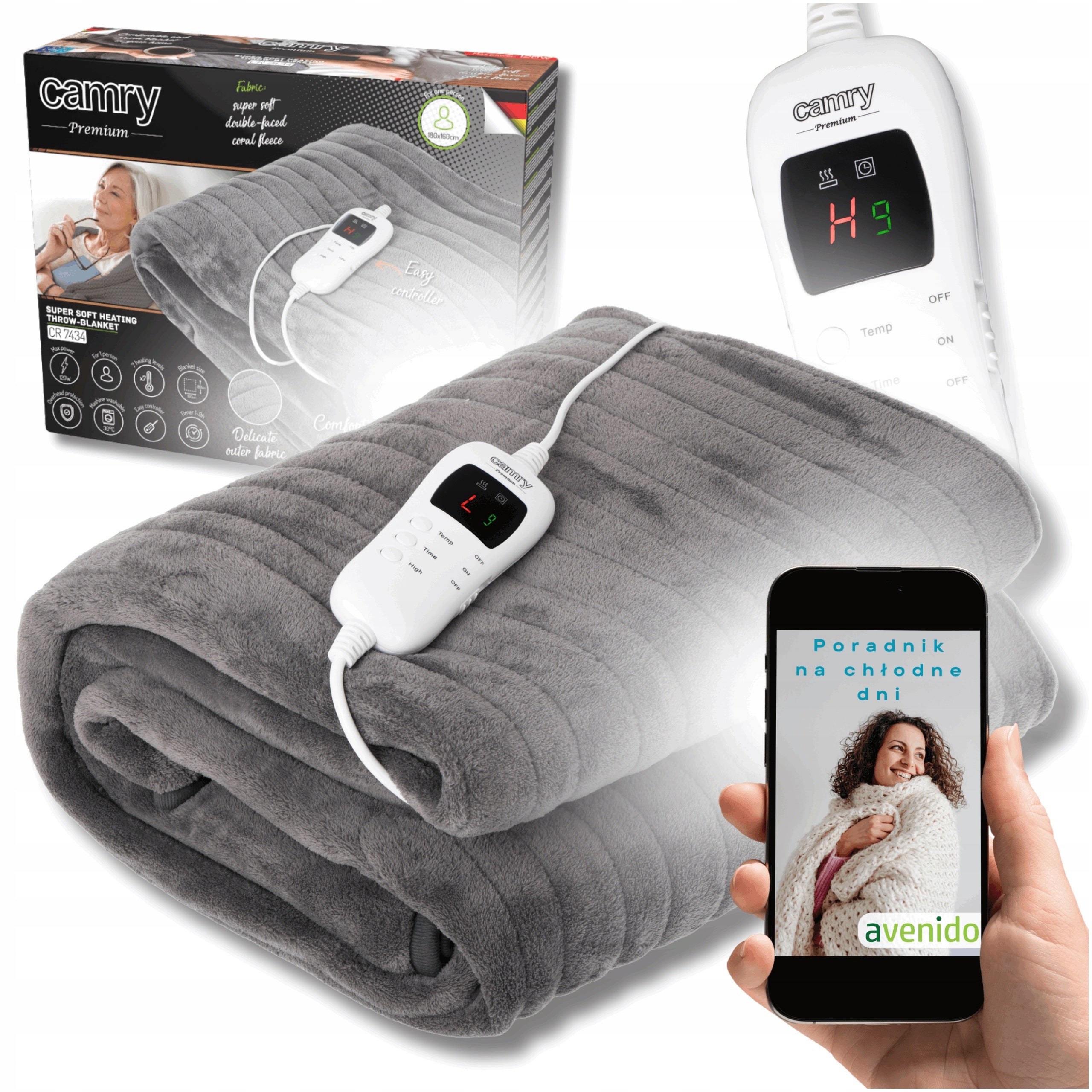 ELECTRIC BLANKET LARGE 160x140cm HEATING MAT Remote Control Timer 10 Levels Heating