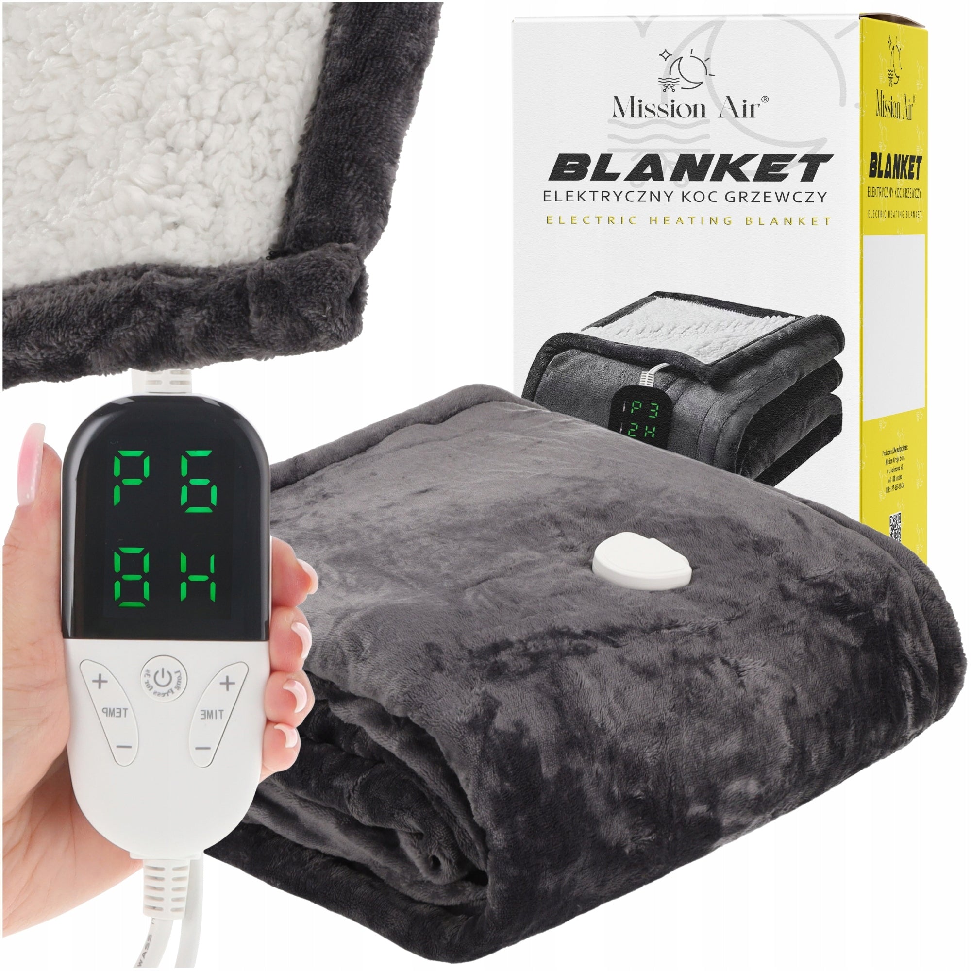 ELECTRIC BLANKET LARGE SOFT THICK heating mat PILOT TIMER 120W 150x180cm