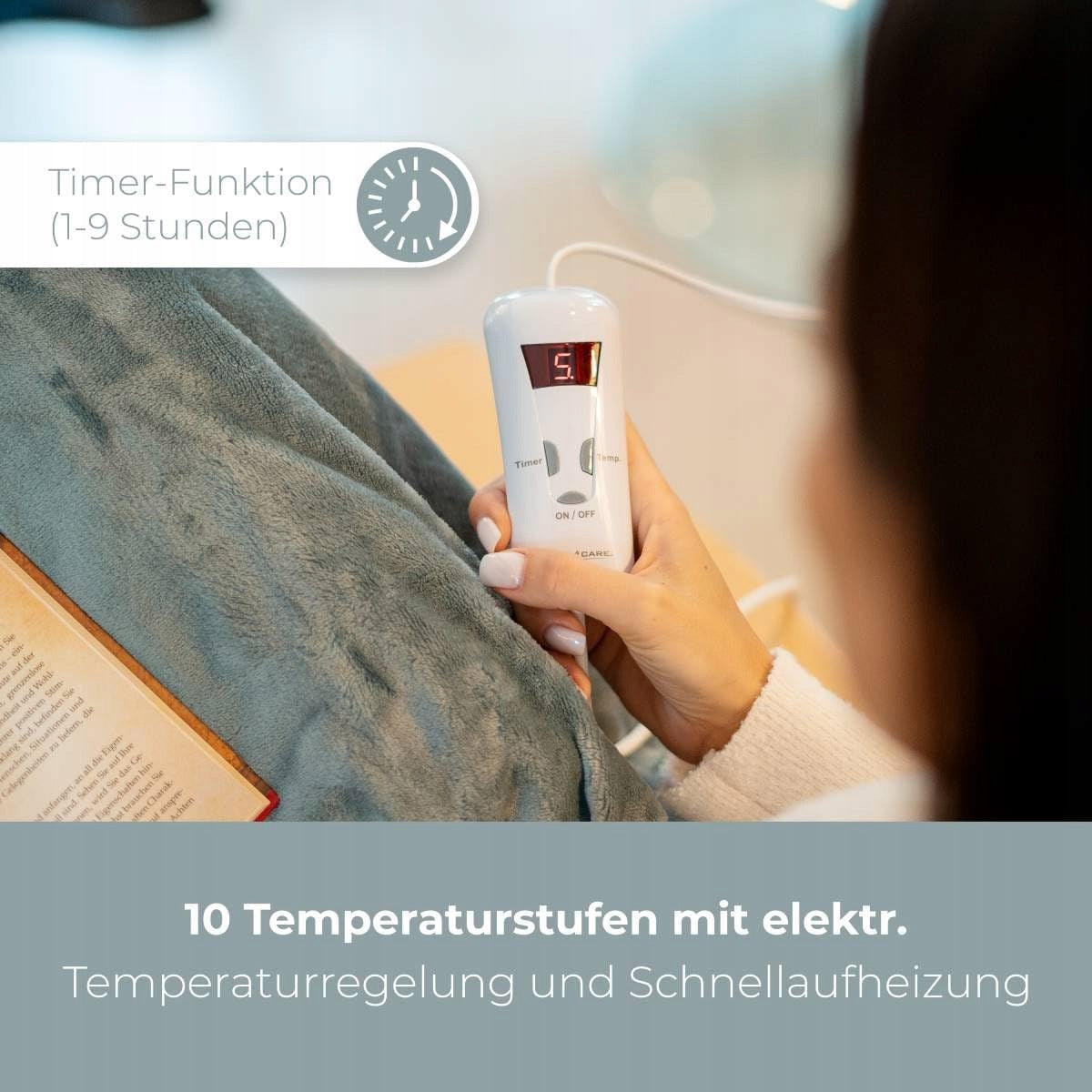 ELECTRIC BLANKET PROFICARE 130X180 CM, TIMER 1-9H, 10 LEVELS, WASHING MACHINE Medical device type medical device or in-vitro diagnostic medical device