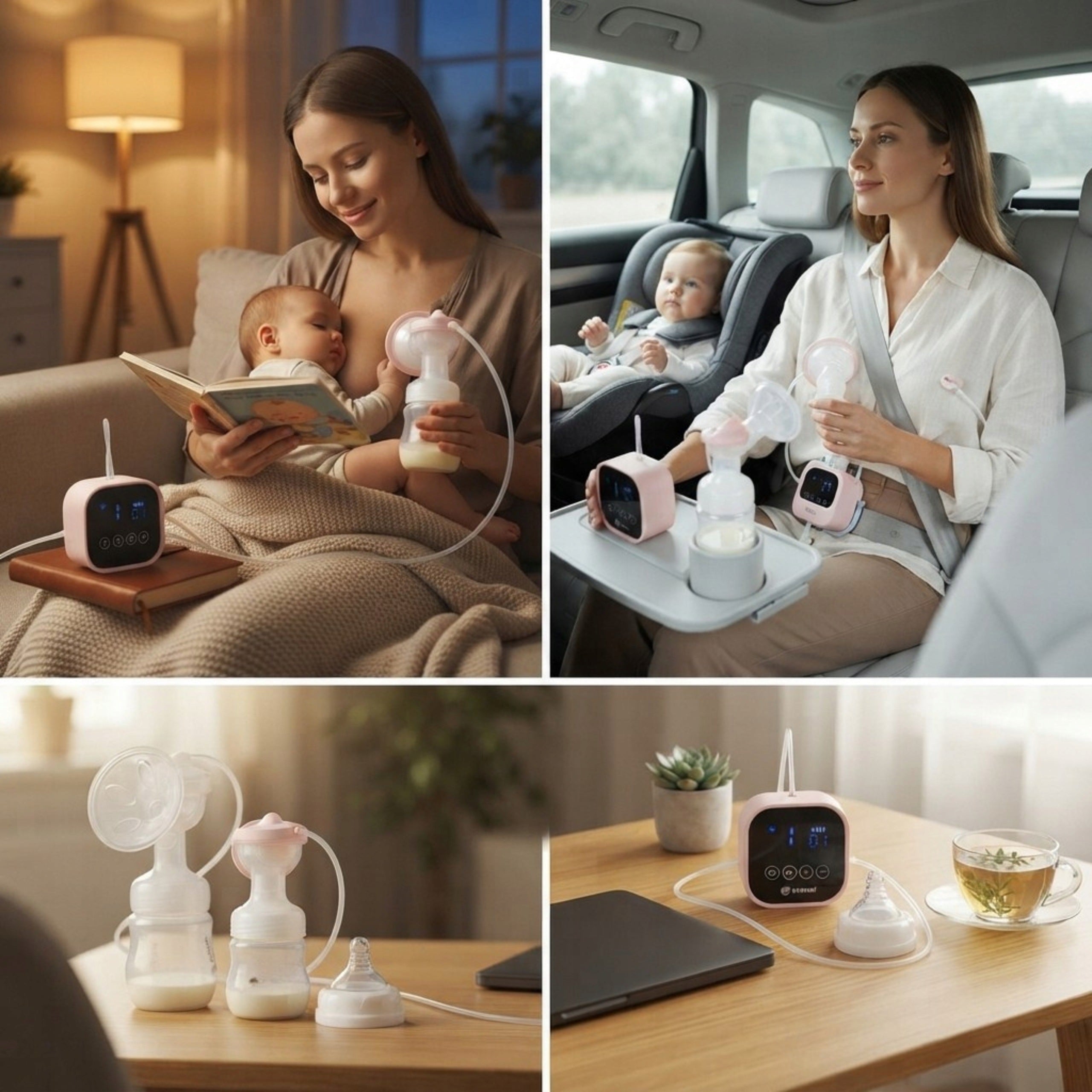 ELECTRIC BREAST PUMP FEEDING Lacta NUMI 4 Phases Rechargeable 150ml LED POWER Medical device no