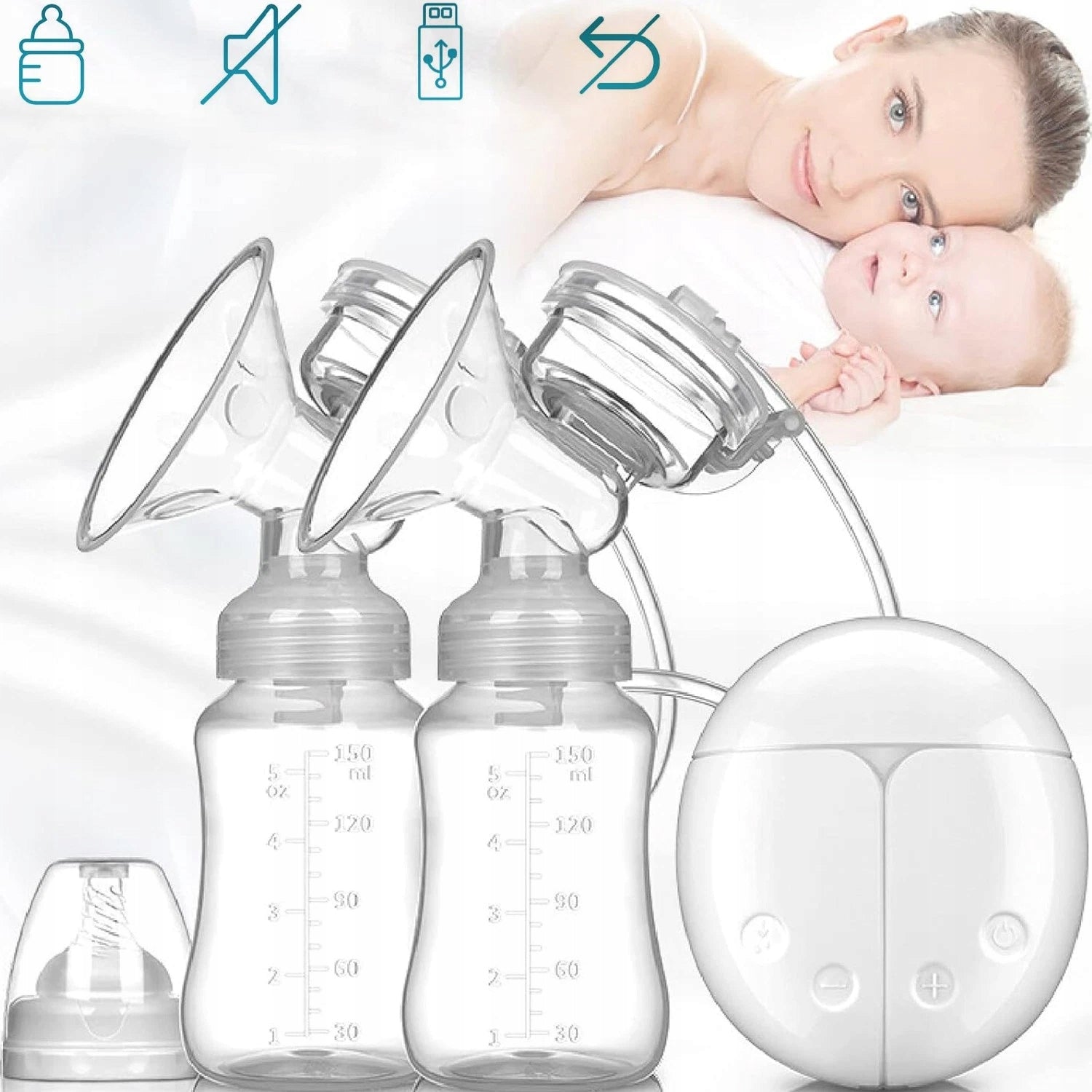 ELECTRIC BREAST PUMP USB WIRELESS FOR EXPRESSING FOOD USB BPA FREE