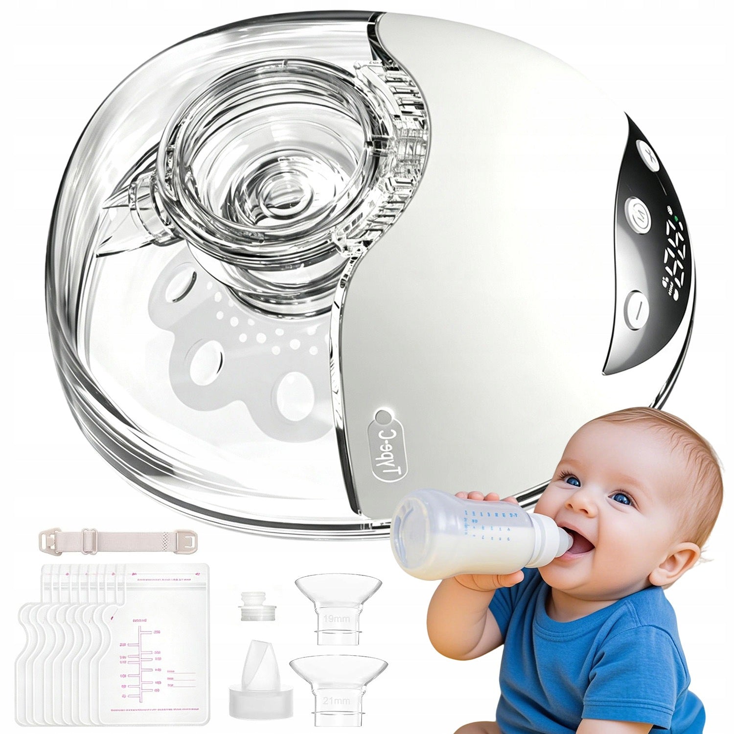 ELECTRIC BREAST PUMP WIRELESS PORTABLE QUIET 12 SUCTION LEVELS 4MODE