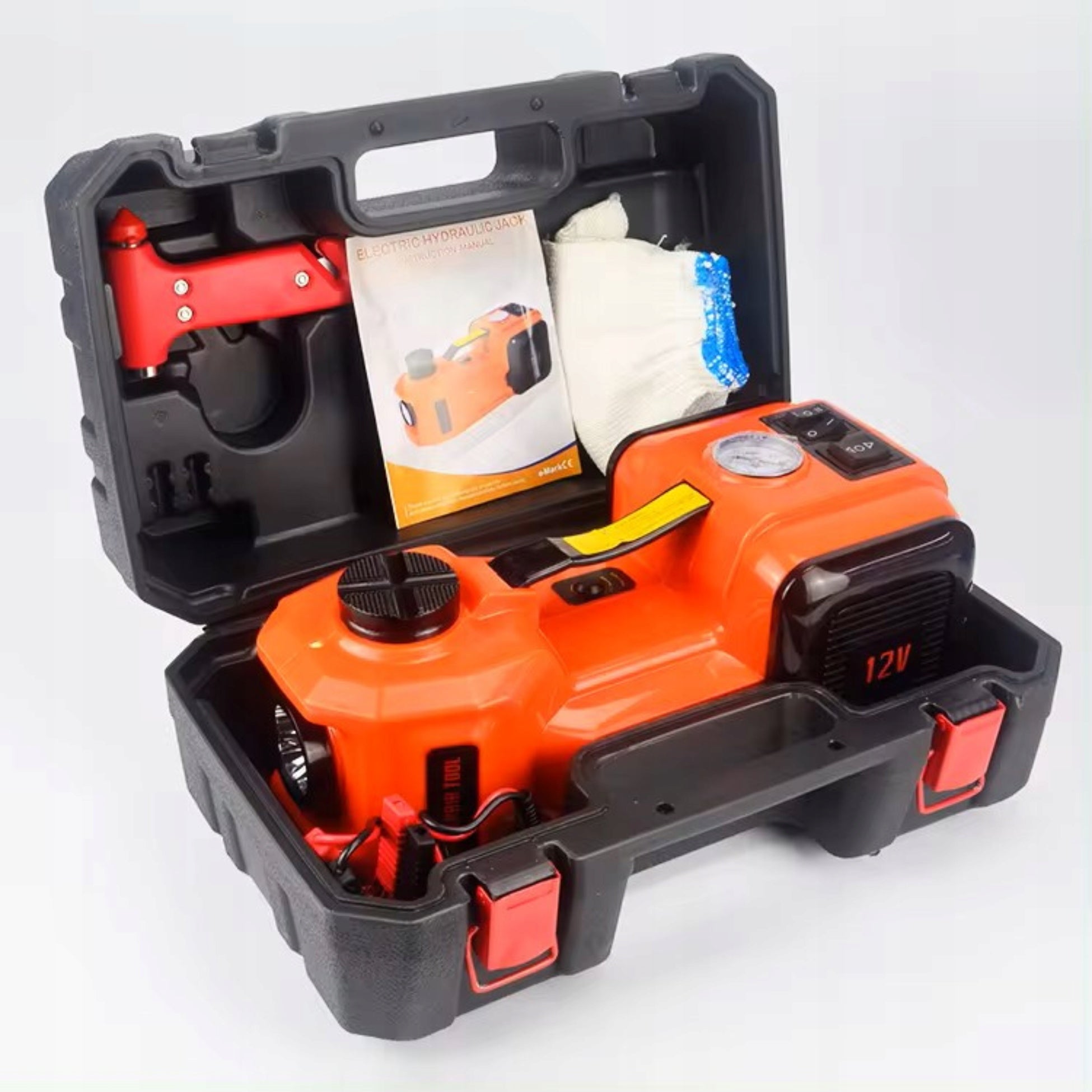 ELECTRIC CAR LIFT 180W JACK + COMPRESSOR FLASHLIGHT 5in1