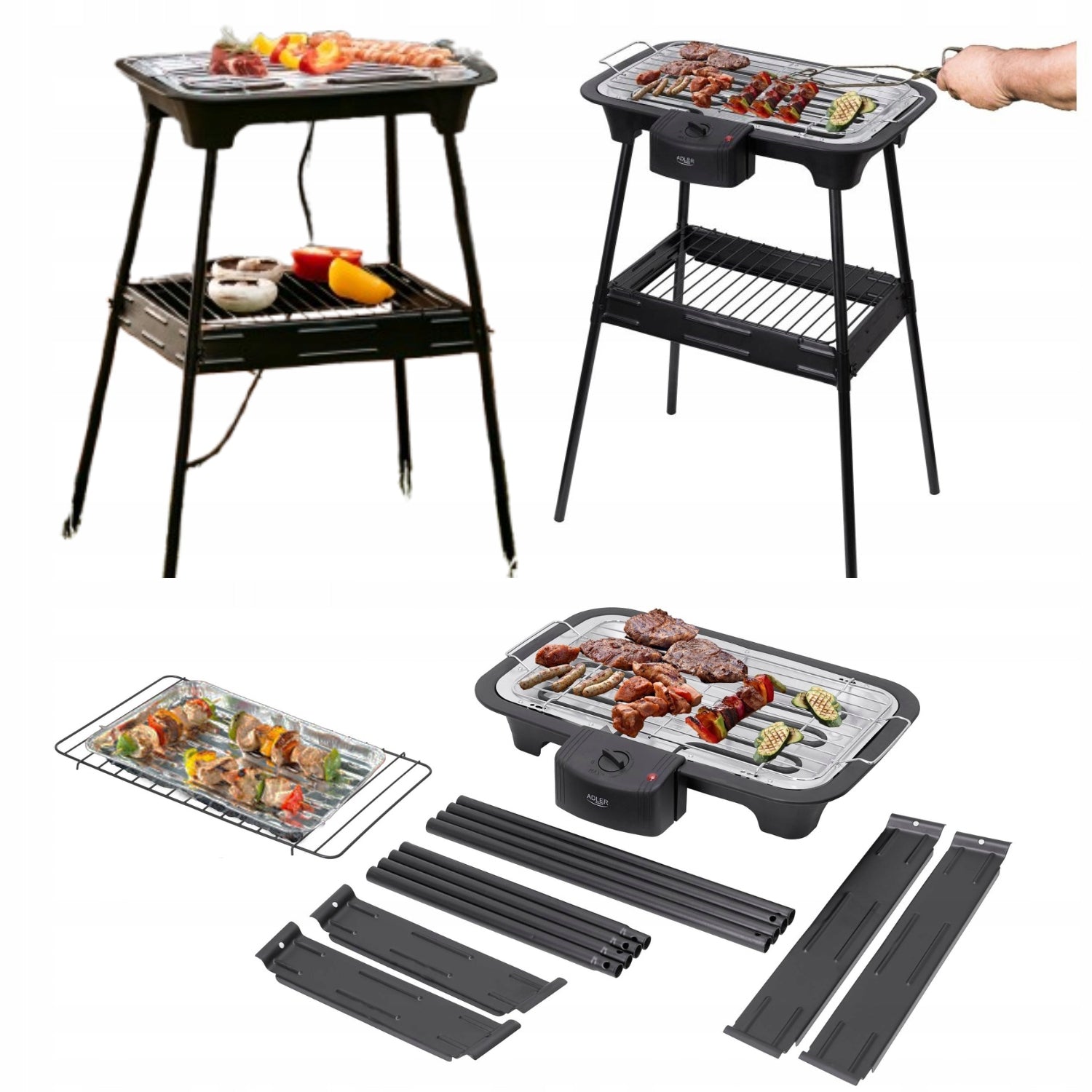 ELECTRIC CONTACT GRILL HOME BALCONY FOLDING STANDING 2400W