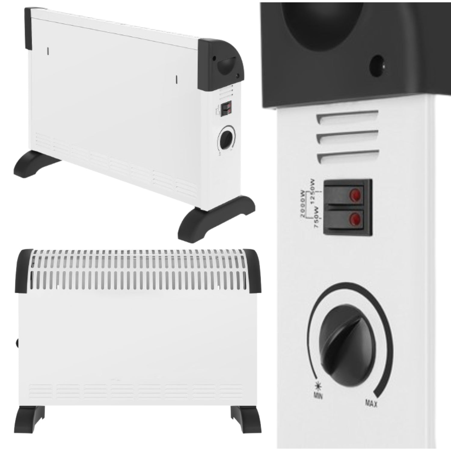 ELECTRIC CONVECTOR HEATER WITH THERMOSTAT VOLTENO 2000W 3 TURBO MODES