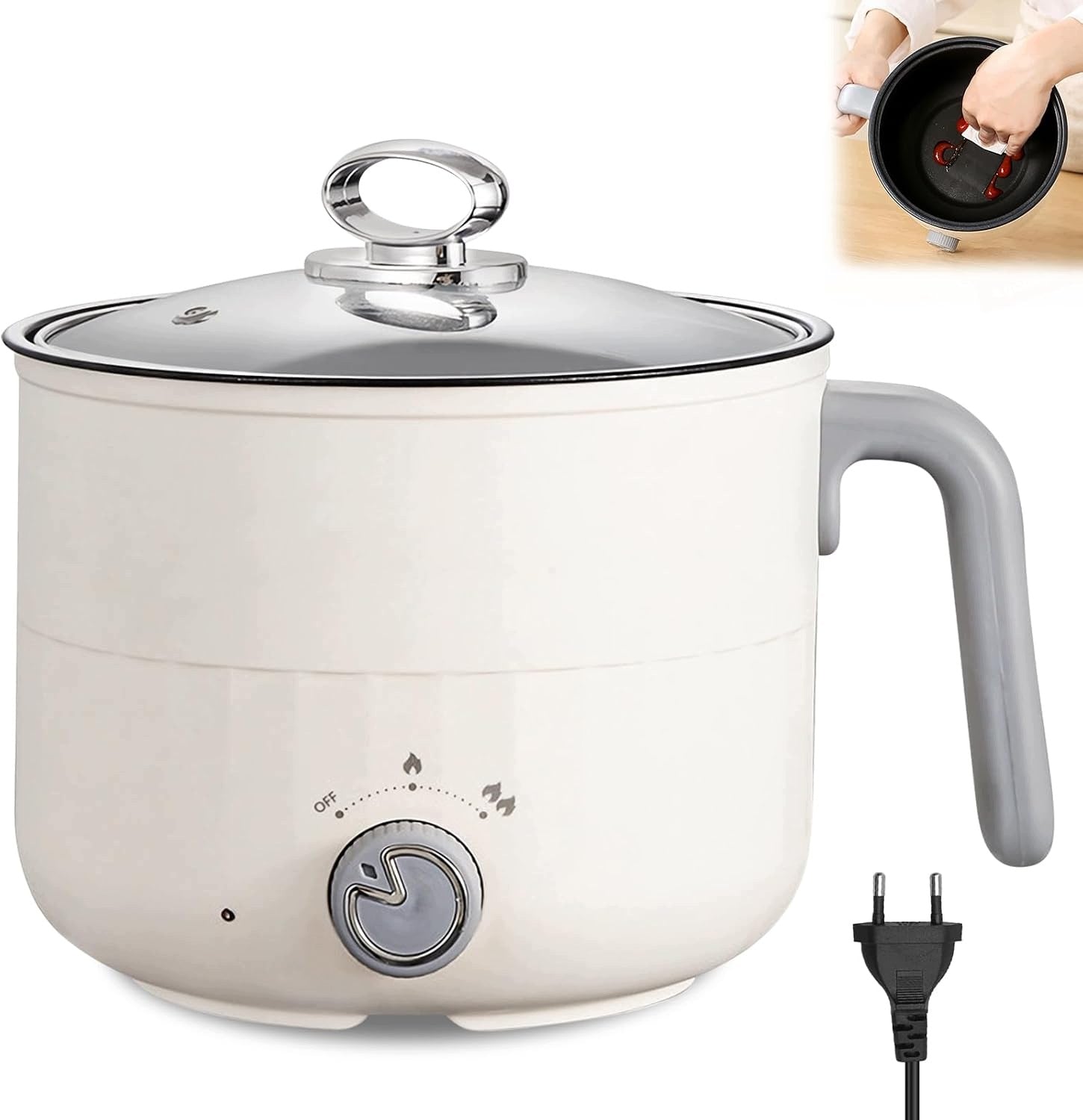 ELECTRIC COOKING POT 1,8L CERAMIC NONSTICK 600W