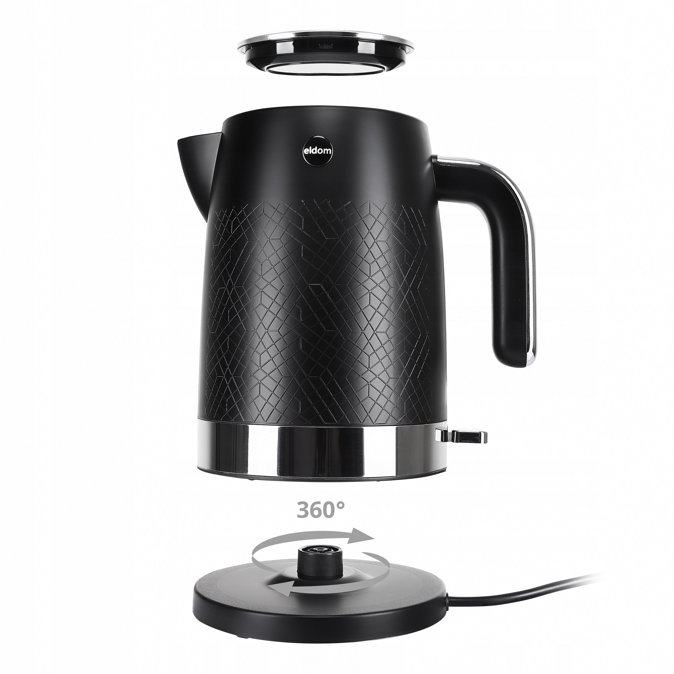 ELECTRIC CORDLESS KETTLE 1,7l BLACK ELDOM Brand Eldom