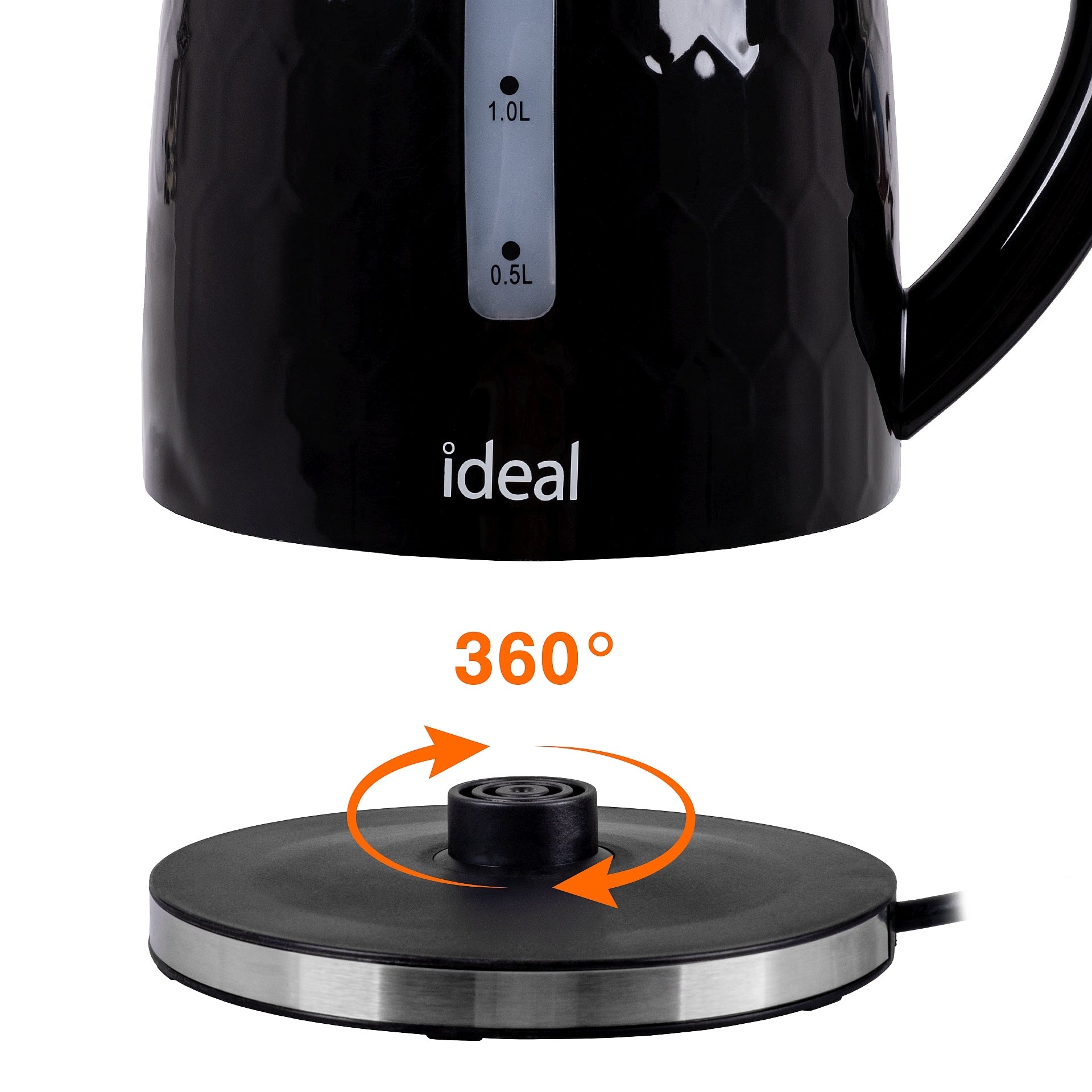ELECTRIC CORDLESS KETTLE IDEAL QUIET ENERGY EFFICIENT Black 1,8L Capacity 1.8 l