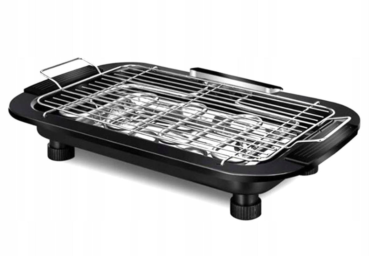 ELECTRIC COUNTERTOP TABLE GRILL 2000W GRATE TEMPERATURE CONTROL Dominant color black