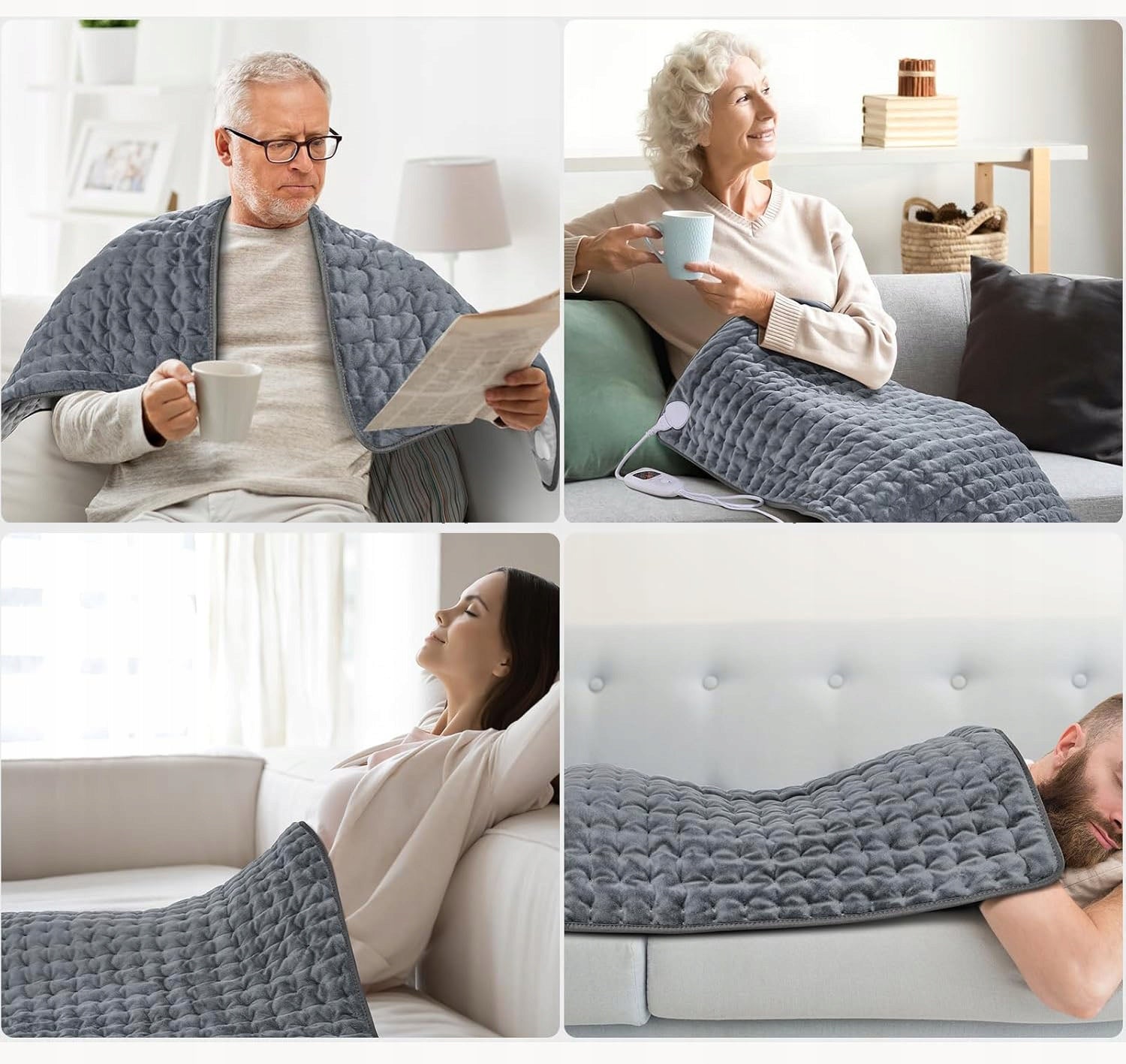 ELECTRIC CUSHION 100X50CM 6 DEGREES AUTO OFF GREY Medical device no