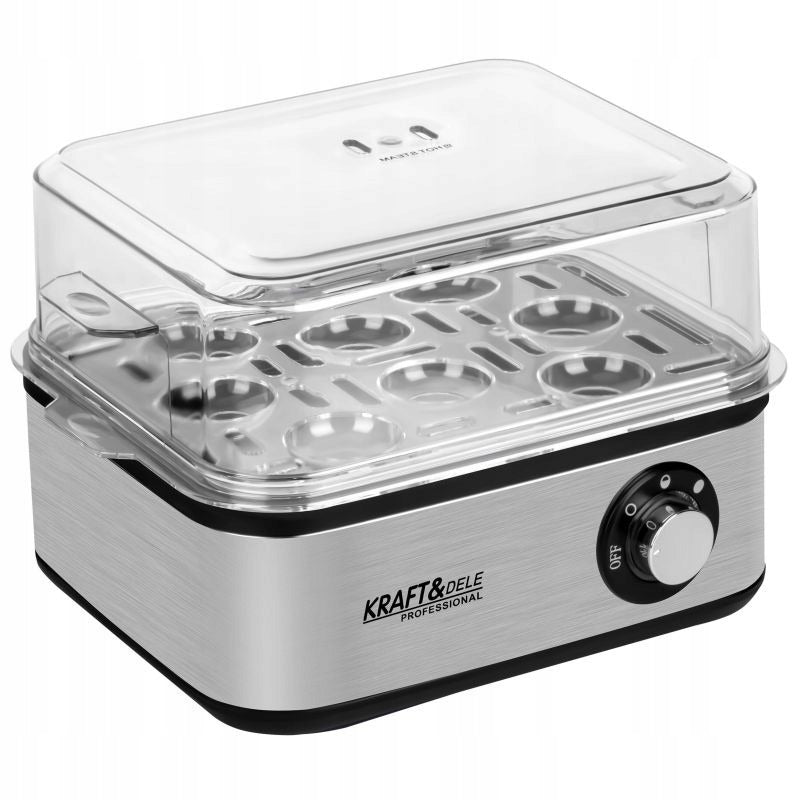 ELECTRIC EGG COOKER FOR 8 BOILED EGGS 4 FRIED EGGS 500W KRAFT&DELE Egg hardness adjustment yes