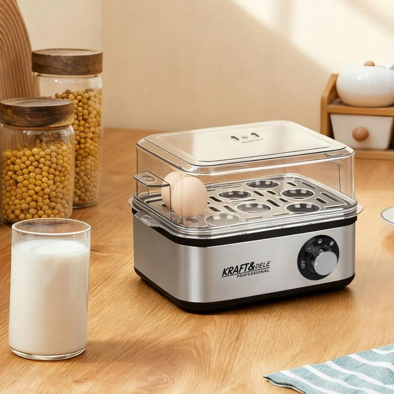 ELECTRIC EGG COOKER FOR 8 BOILED EGGS 4 FRIED EGGS 500W KRAFT&DELE Model KRAFT 8 JAJ