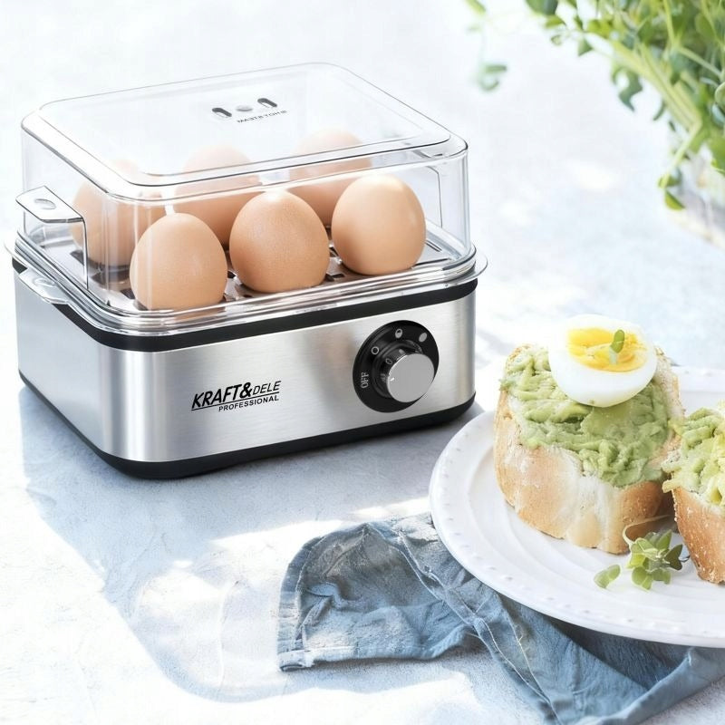 ELECTRIC EGG COOKER FOR 8 BOILED EGGS 4 FRIED EGGS 500W KRAFT&DELE Packaging status original