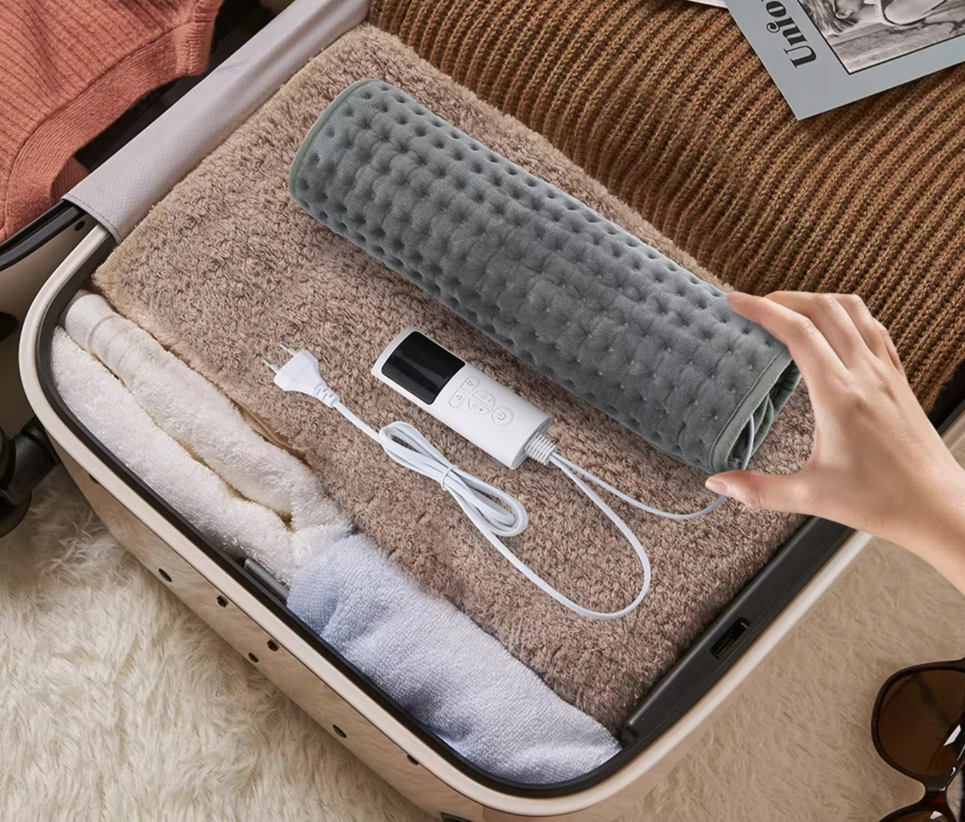ELECTRIC FOOT HEATER HEATING PAD MAT BLANKET + REMOTE CONTROL 220V Medical device no