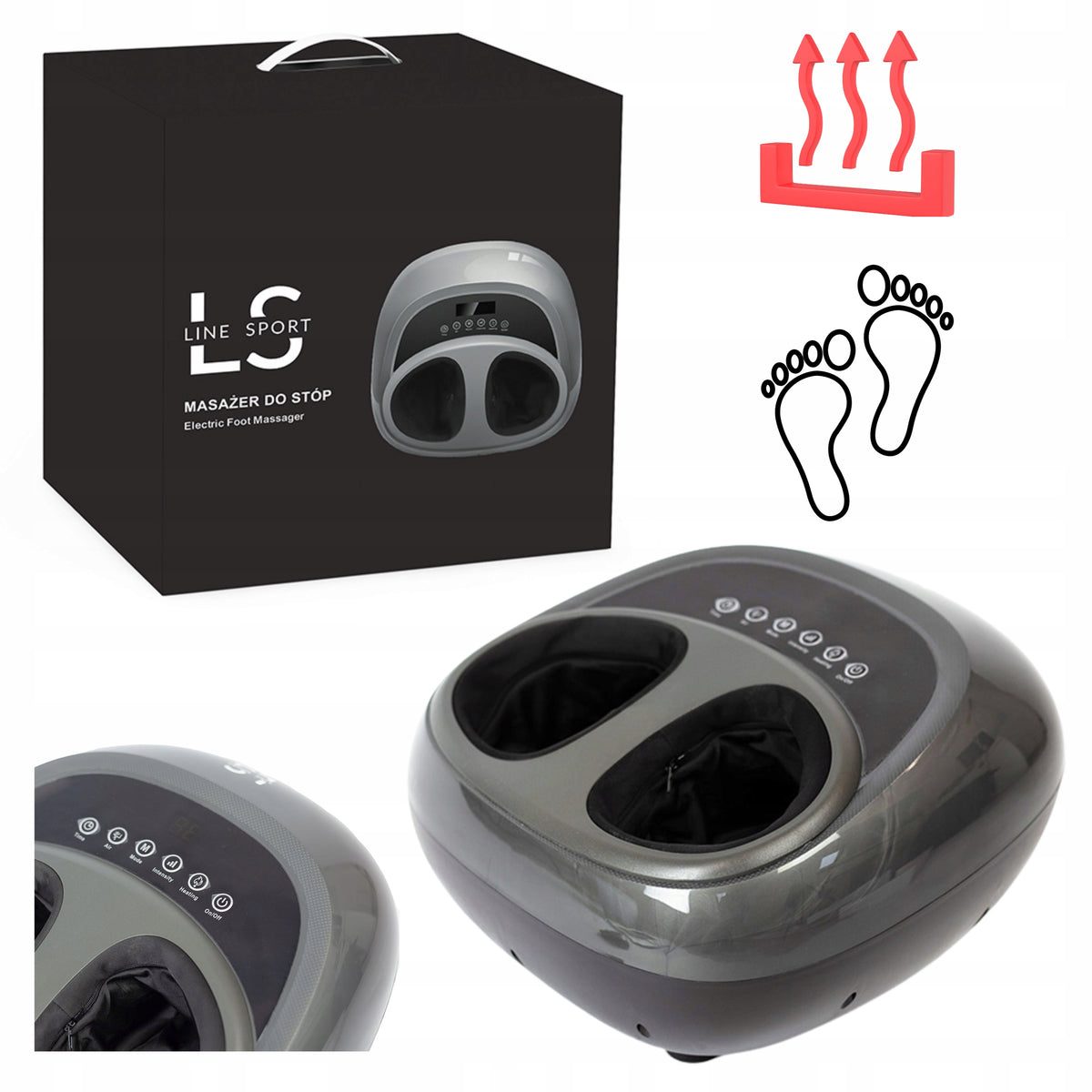 ELECTRIC FOOT MASSAGER HEATING RELAXATION LINE SPORT Polish