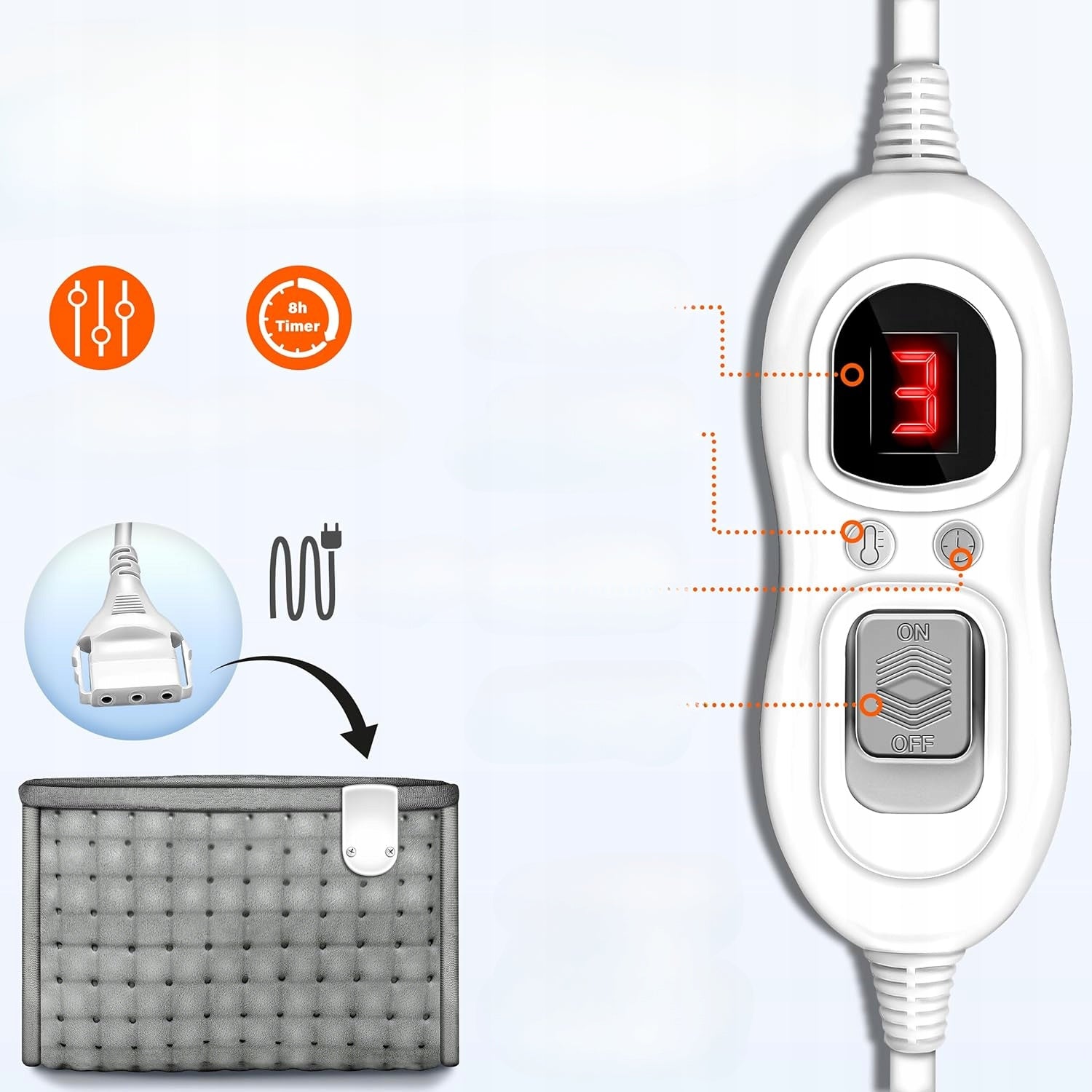 ELECTRIC FOOT WARMER 100W 6 TEMPERATURE LEVELS TIMER ADJUSTABLE Medical device no