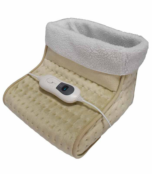 ELECTRIC FOOT WARMER HEATING SHOE SOFT WARM BEIGE WITH FUR Medical device no