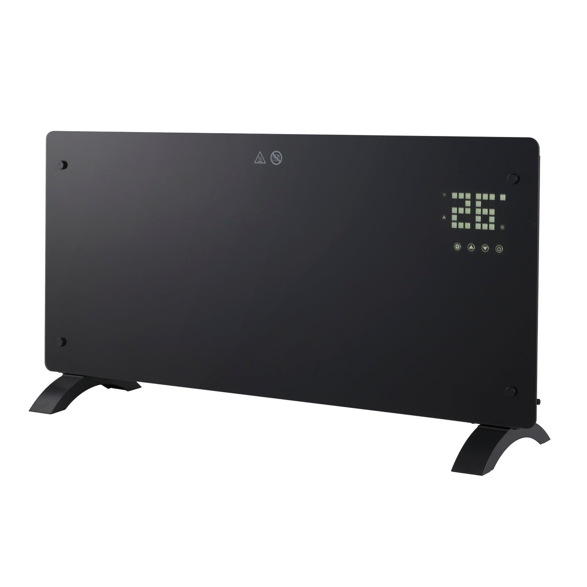 ELECTRIC GLASS HEATER 2500W WIFI TUYA LED REMOTE CONTROL ECO BLACK