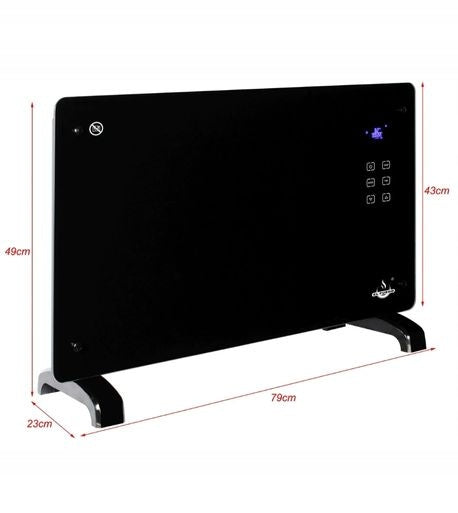 ELECTRIC GLASS HEATER WITH REMOTE CONTROL EL FUEGO CONVECTOR 2000W !