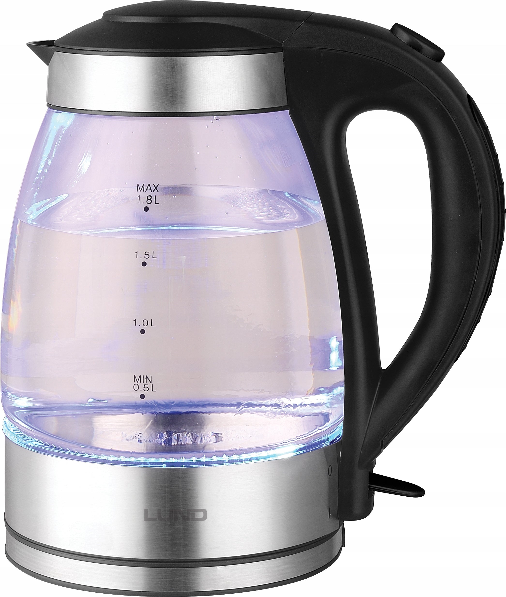 ELECTRIC GLASS KETTLE 1,8L WIRELESS ILLUMINATED LED 2200W LUND Manufacturer code 68172