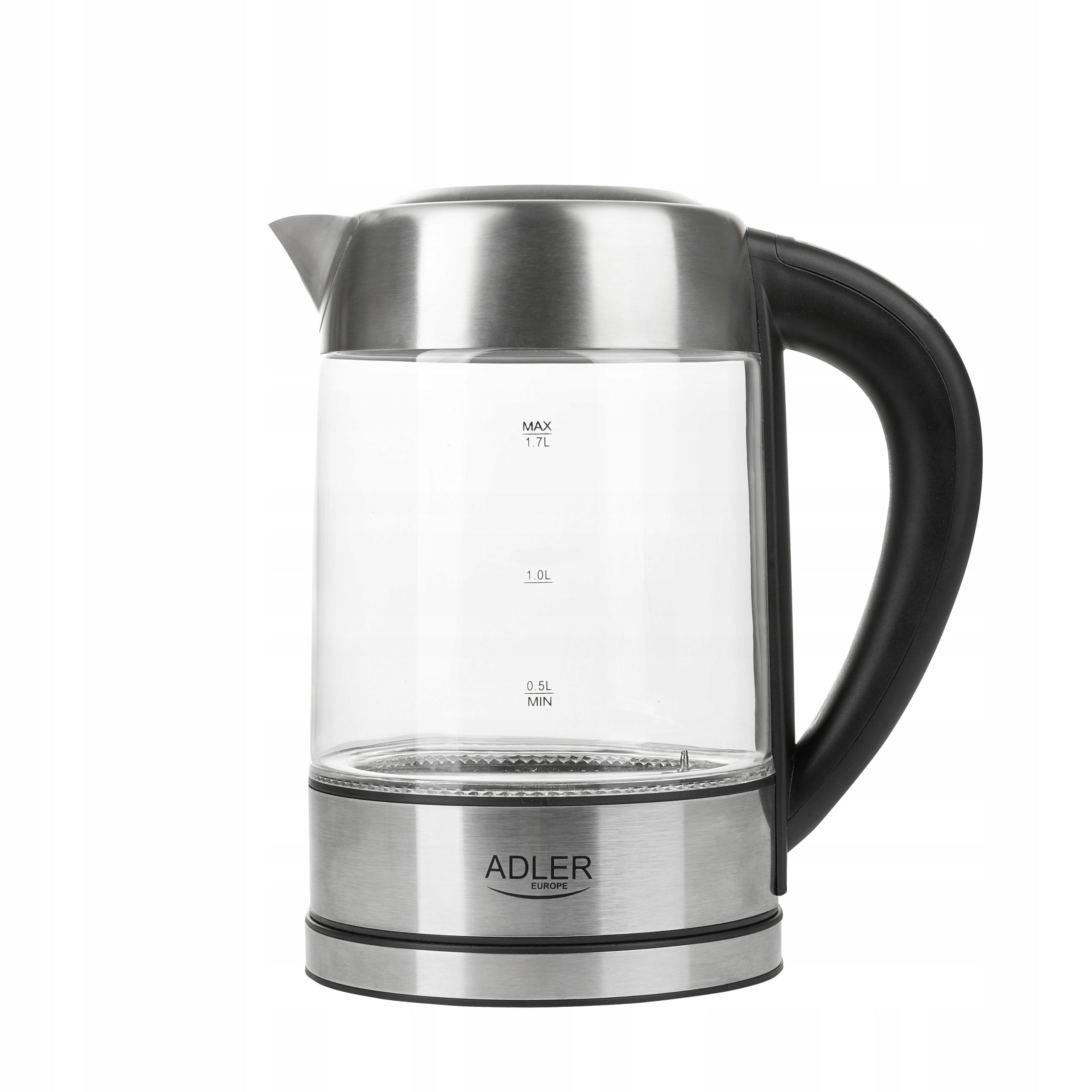 ELECTRIC GLASS KETTLE 2200W 1,7L ADJUSTABLE Safety overheating protection