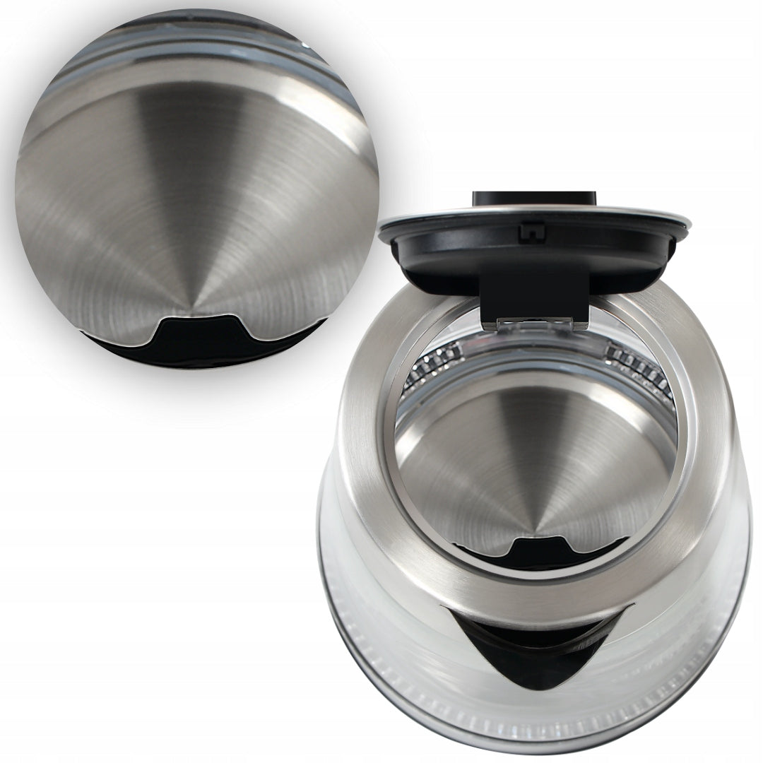 ELECTRIC GLASS KETTLE 2200W LED Steel 1,7L Powerful Quiet Wireless Power 2200 W