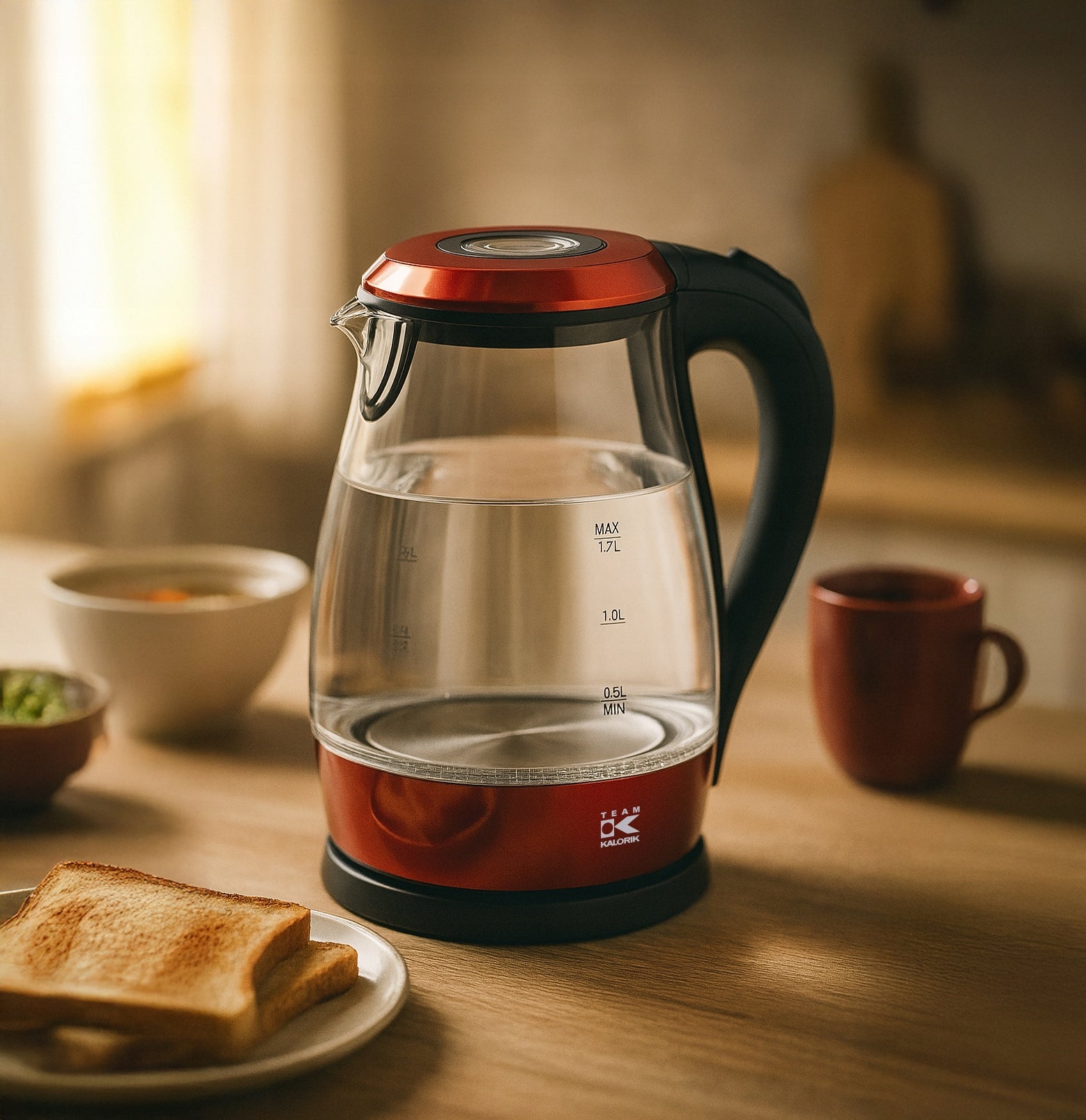 ELECTRIC GLASS KETTLE LED 1,7L 2000W ILLUMINATED MODERN Manufacturer code JK 1042 AQUA GLASS