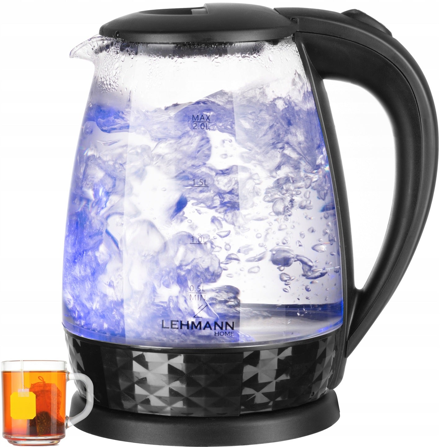 ELECTRIC GLASS KETTLE WITH BACKLIGHT STRONG 2200W WIRELESS 2L Dominant color clear