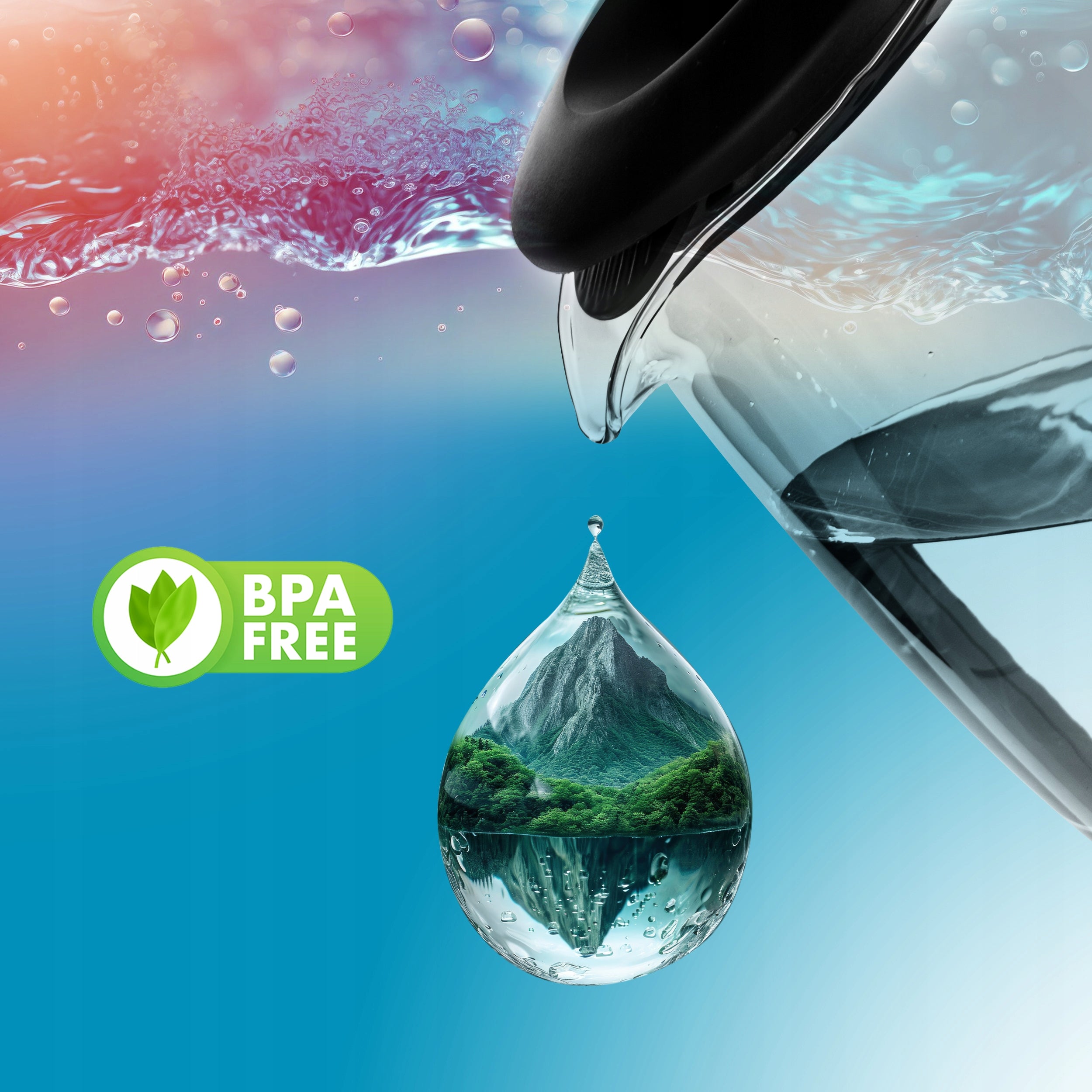 ELECTRIC GLASS KETTLE WITH BACKLIGHT STRONG 2200W WIRELESS 2L Model Aqua Glass 30